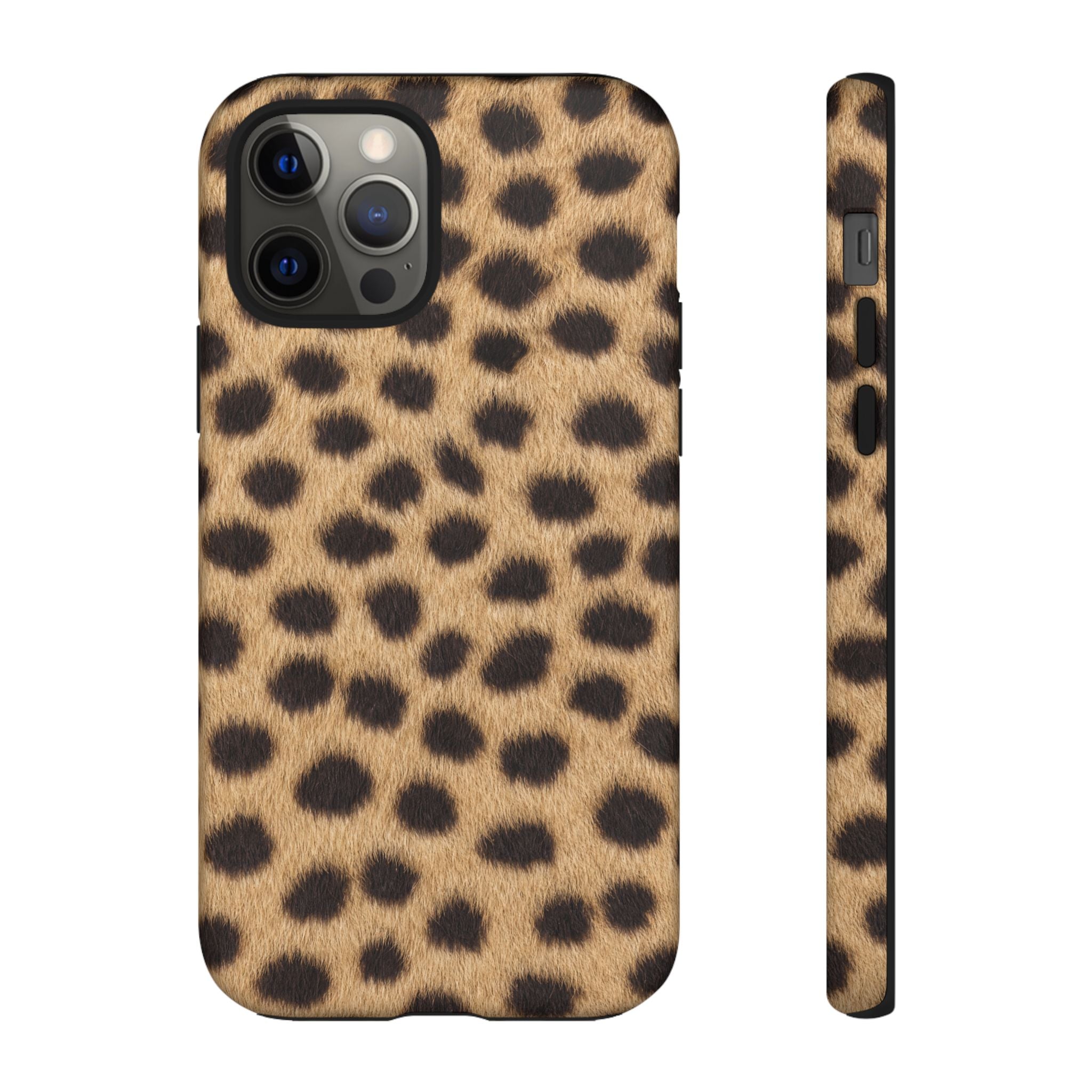 Cheetah Print Phone Case - Real Spot Tough Case for iPhone and Samsung, Bold Tan Animal Print