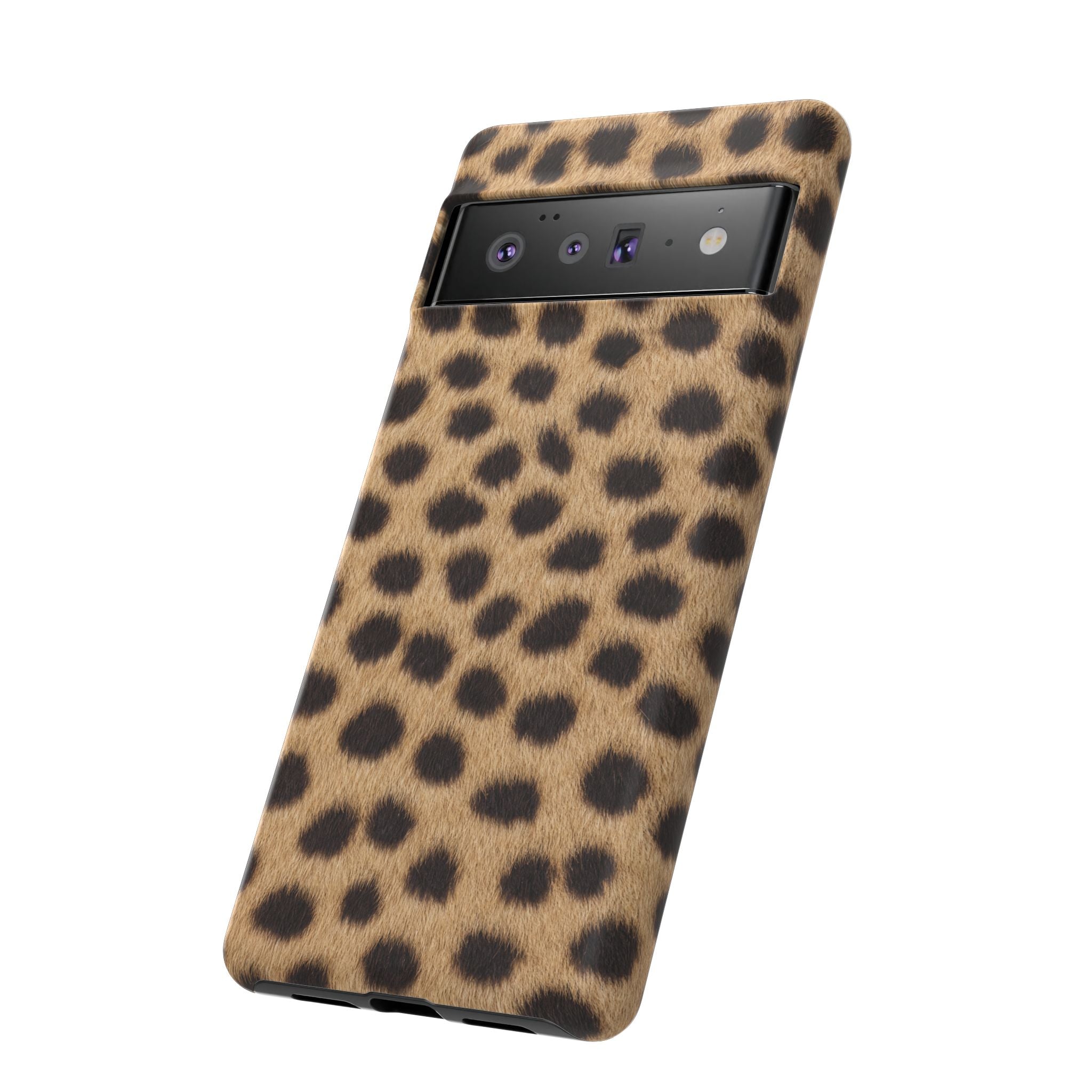 Cheetah Print Phone Case - Real Spot Tough Case for iPhone and Samsung, Bold Tan Animal Print