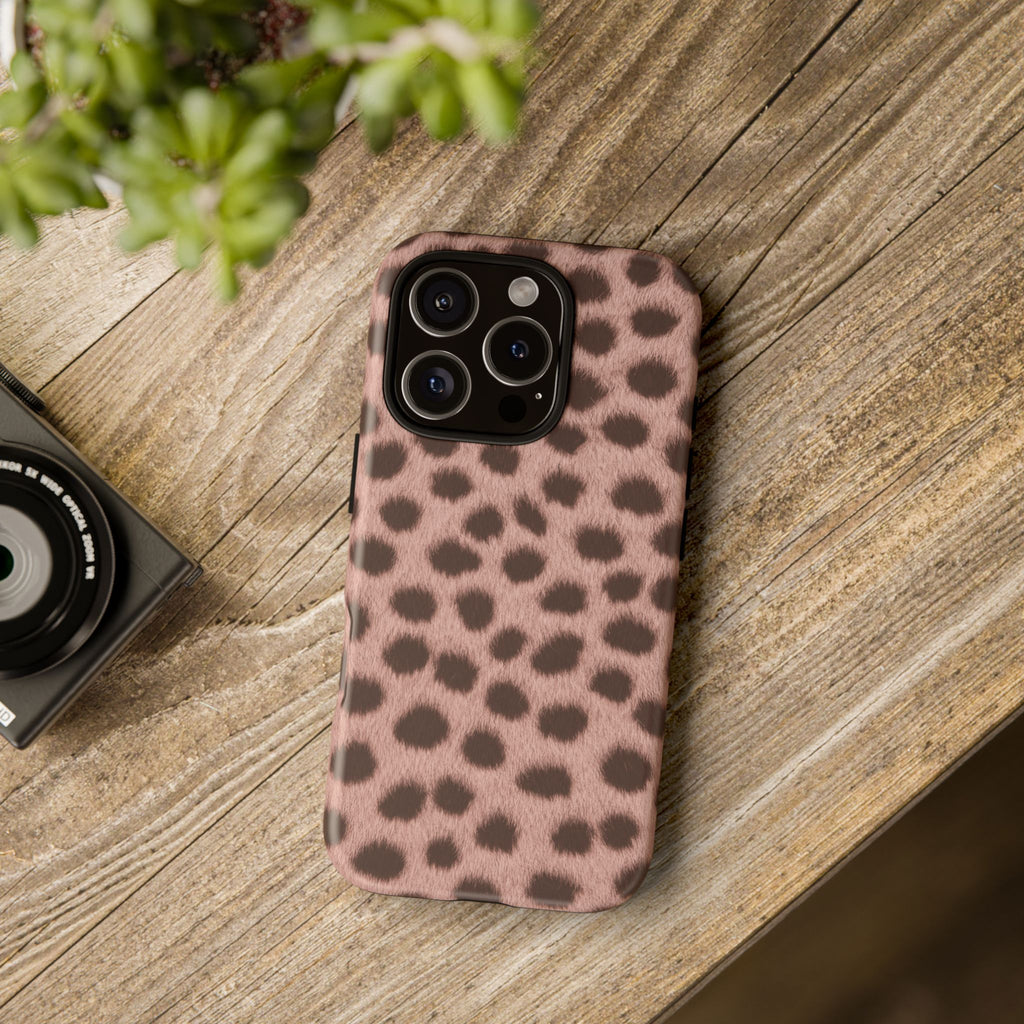 Pink Cheetah Print Phone Case - Blush Real Spot Tough Case for iPhone and Samsung, Soft Animal Print