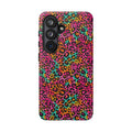 Rainbow Leopard Print Phone Case - Neon Cheetah Tough Case for iPhone and Samsung, Bright Y2K Animal Print