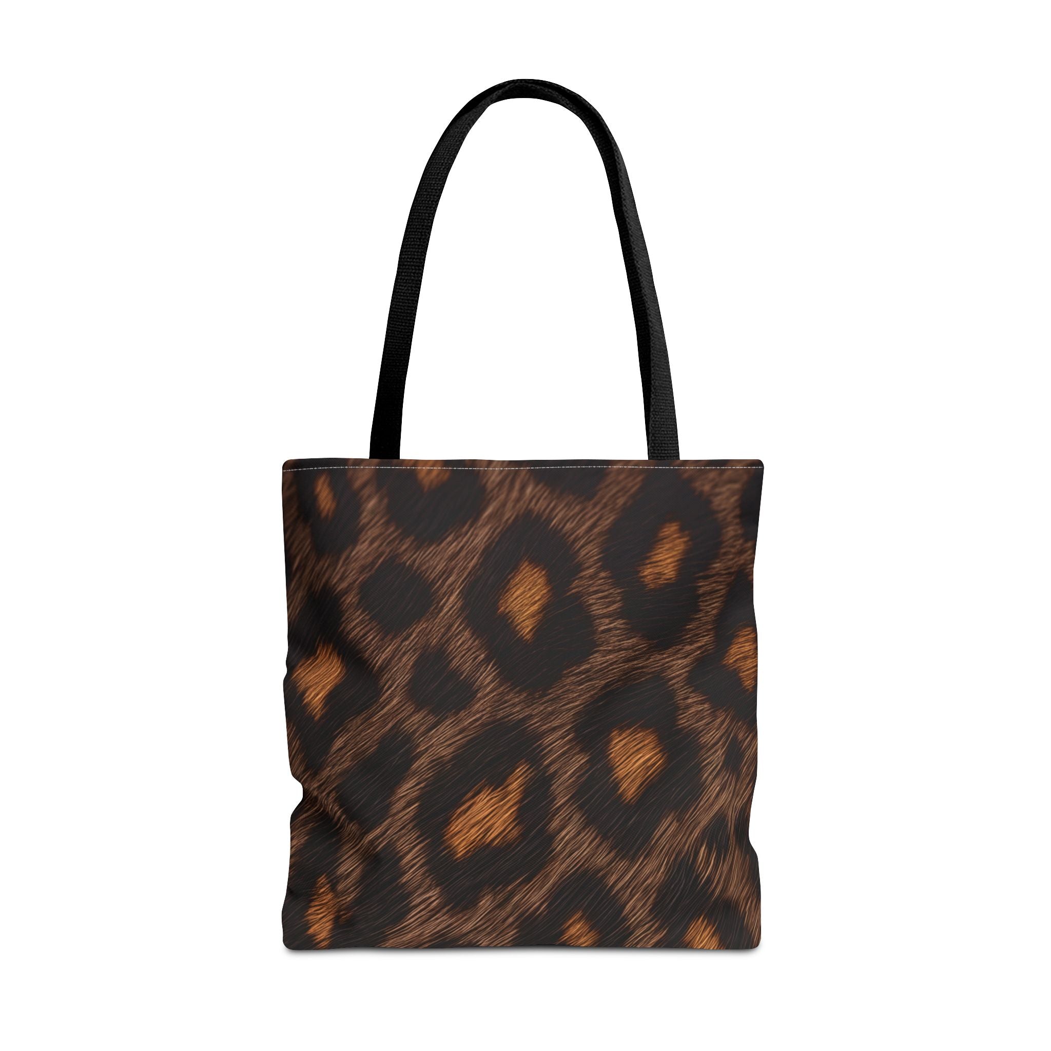 Dark Leopard Print Tote Bag - After Dark Espresso Canvas Tote, Moody Animal Print Shoulder Bag, 3 Sizes