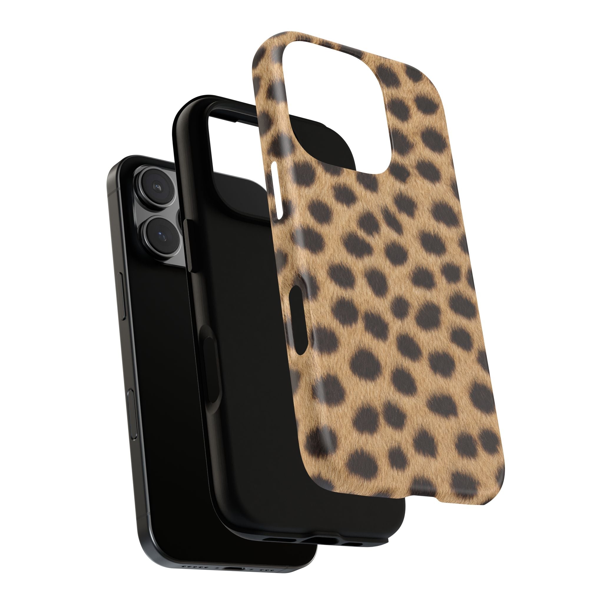 Cheetah Print Phone Case - Real Spot Tough Case for iPhone and Samsung, Bold Tan Animal Print