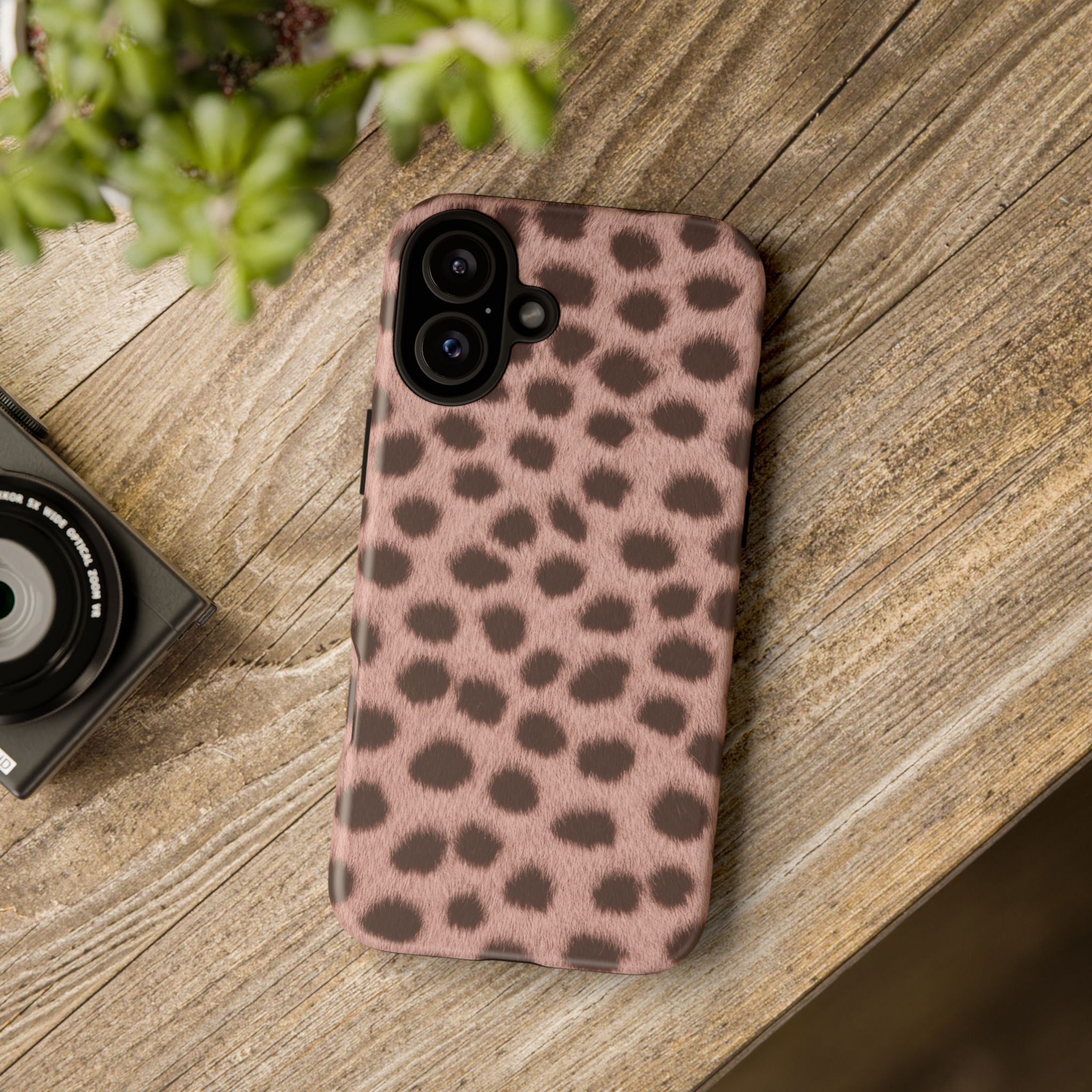 Pink Cheetah Print Phone Case - Blush Real Spot Tough Case for iPhone and Samsung, Soft Animal Print