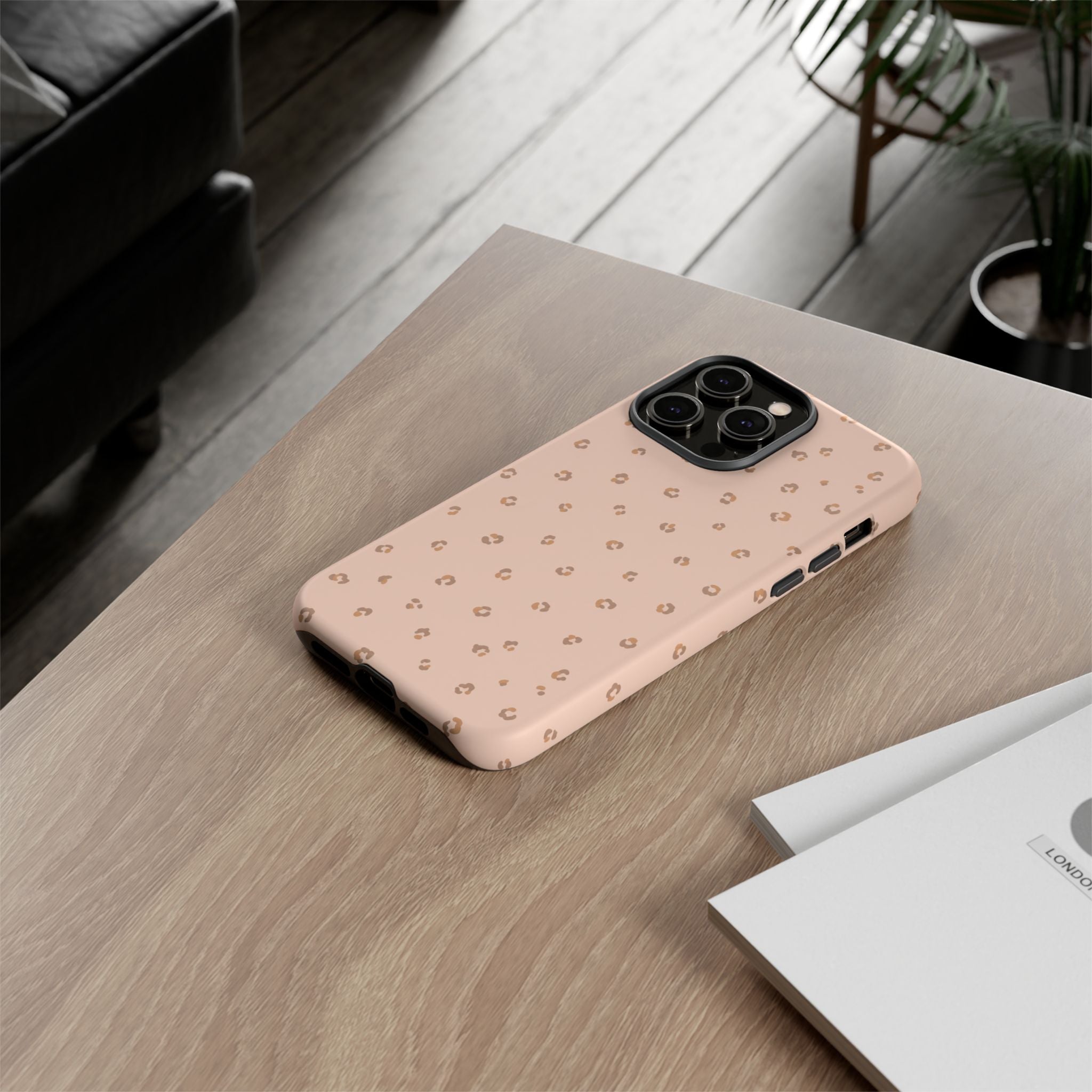 Pink Leopard Phone Case — Soft Blush