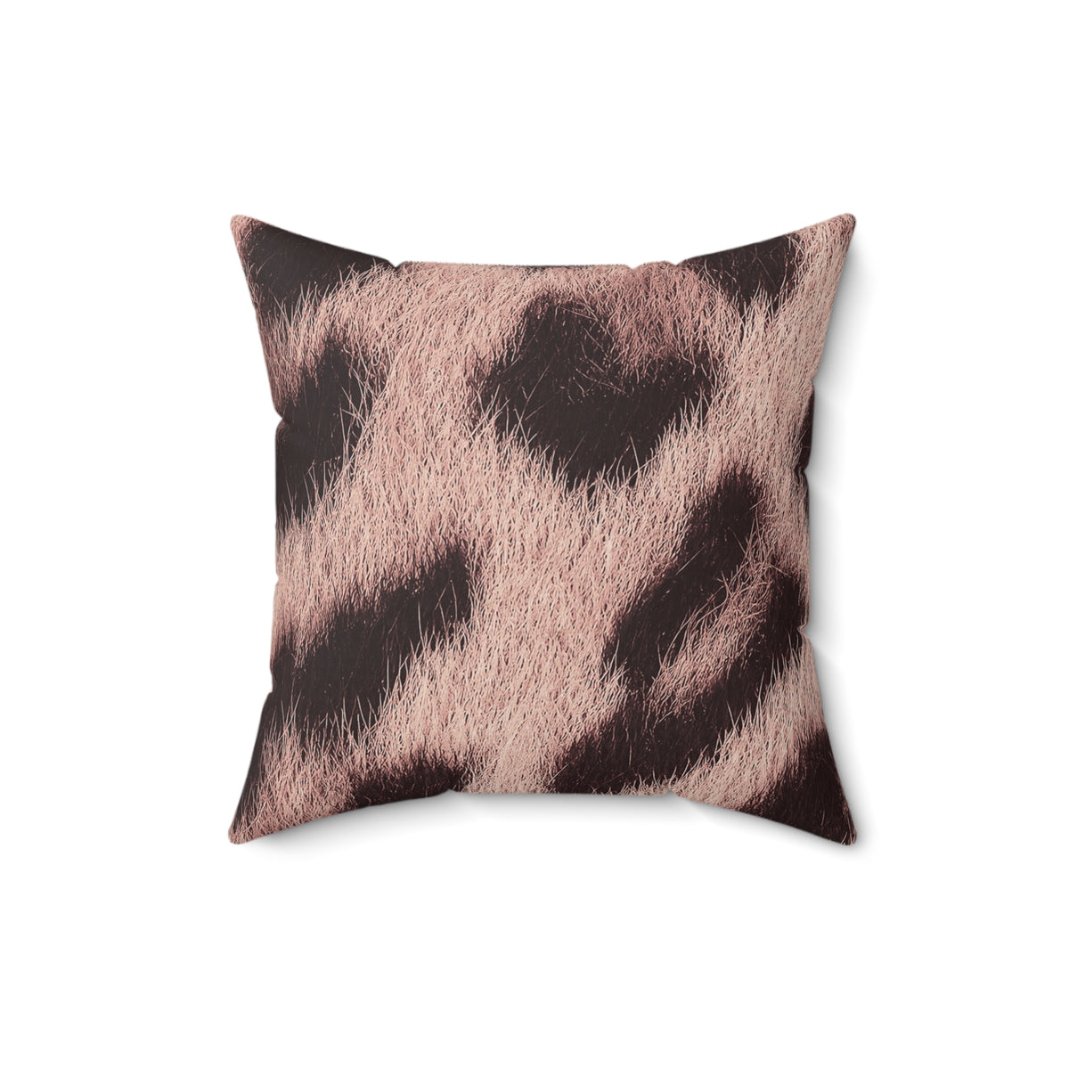 Soft pink leopard print cushion, photoreal animal print in blush tones
