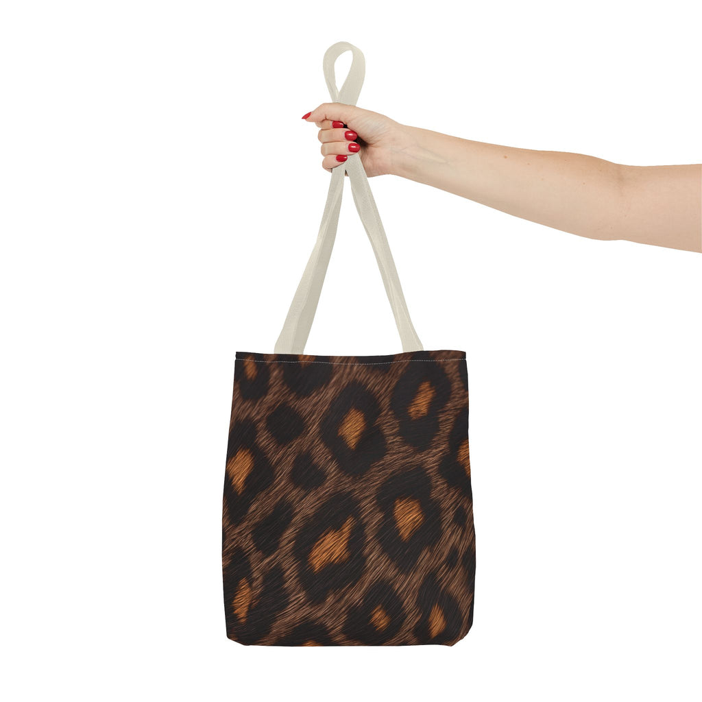 Dark Leopard Print Tote Bag - After Dark Espresso Canvas Tote, Moody Animal Print Shoulder Bag, 3 Sizes
