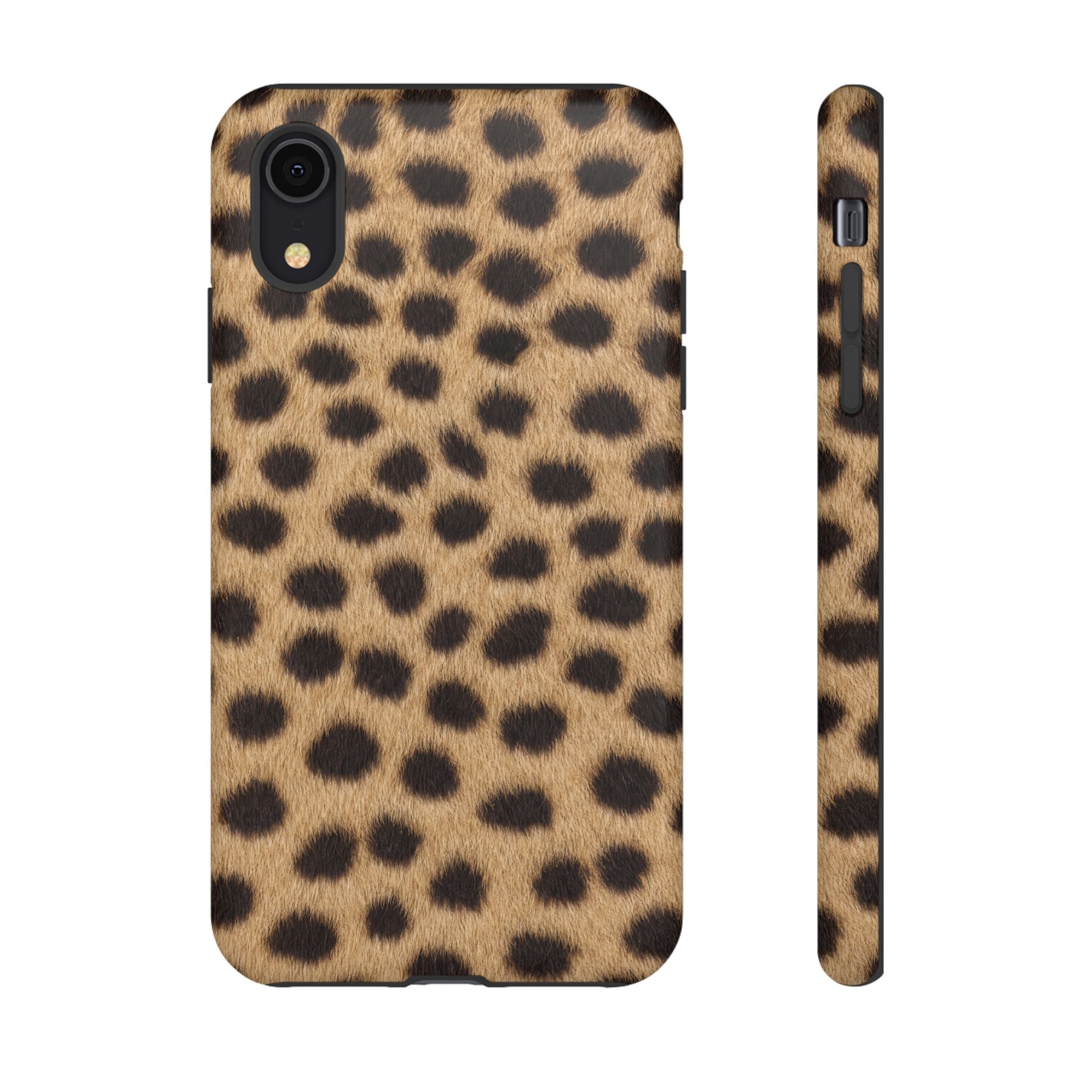 Cheetah Print Phone Case - Real Spot Tough Case for iPhone and Samsung, Bold Tan Animal Print