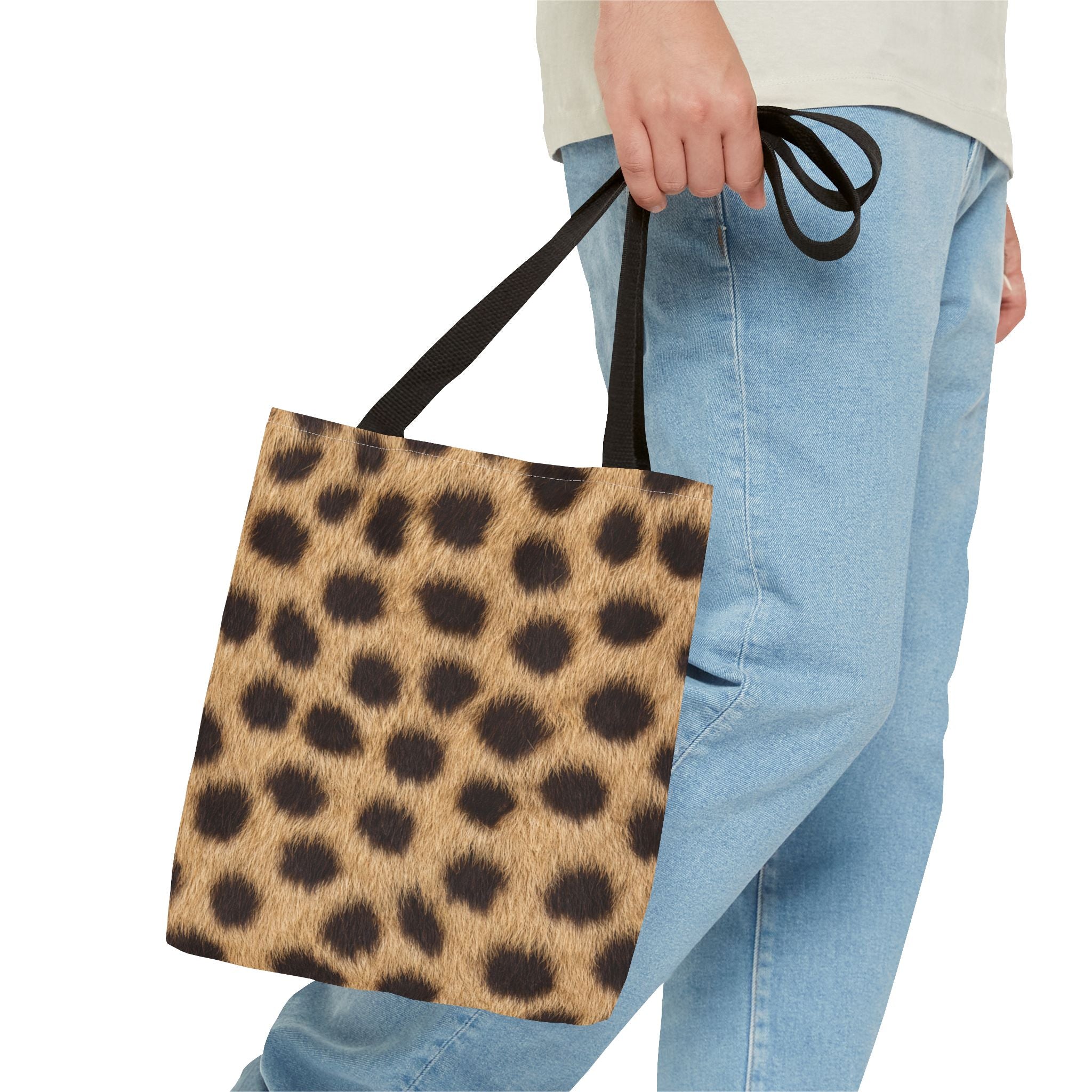 Cheetah Print Tote Bag - Real Spot Canvas Tote, Bold Animal Print Everyday Shoulder Bag, 3 Sizes