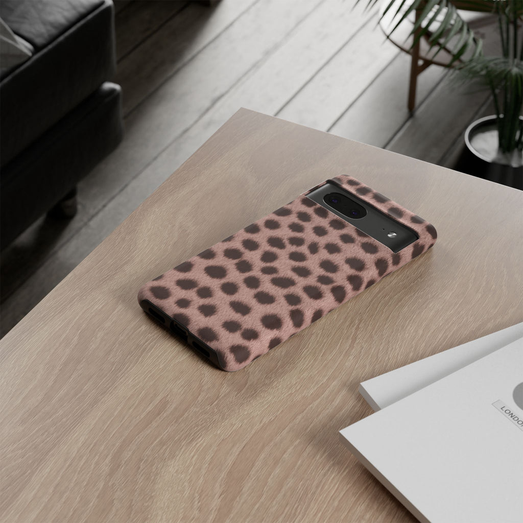 Pink Cheetah Print Phone Case - Blush Real Spot Tough Case for iPhone and Samsung, Soft Animal Print