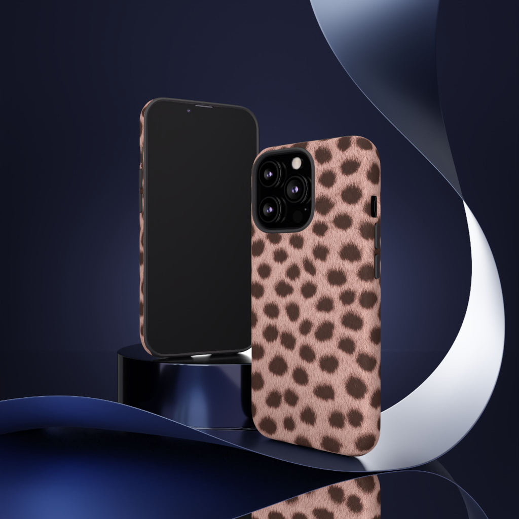 Pink Cheetah Print Phone Case - Blush Real Spot Tough Case for iPhone and Samsung, Soft Animal Print