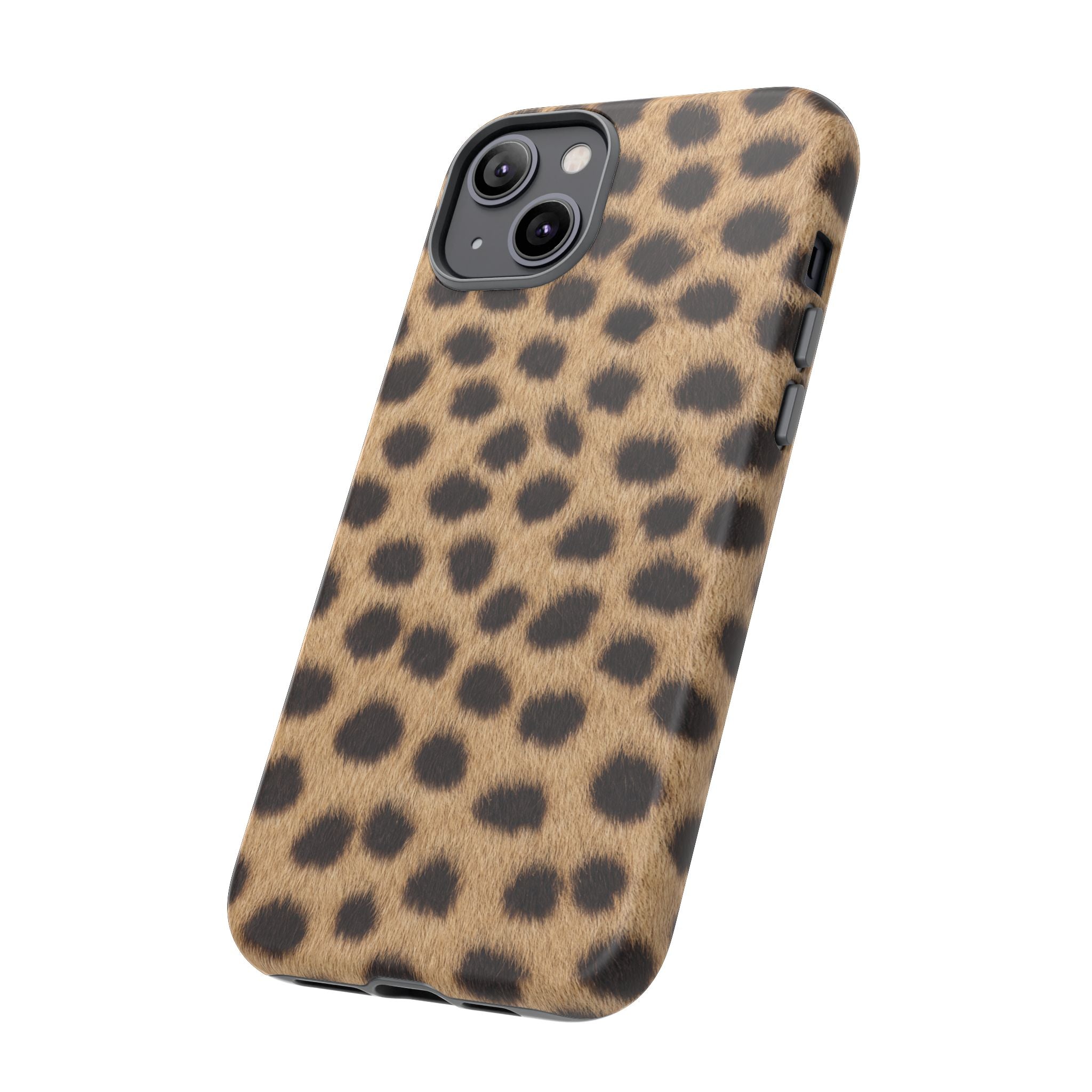 Cheetah Print Phone Case - Real Spot Tough Case for iPhone and Samsung, Bold Tan Animal Print