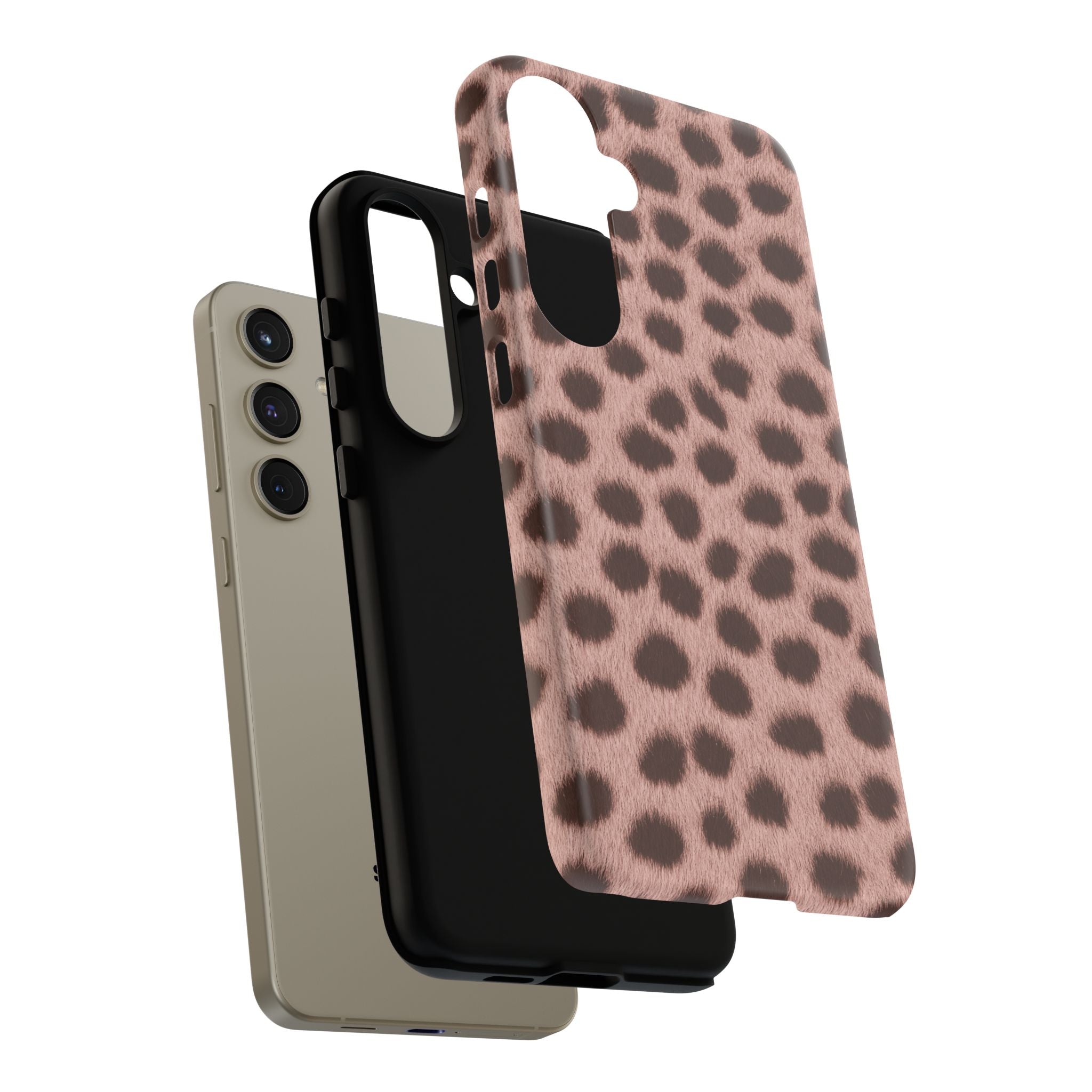 Pink Cheetah Print Phone Case - Blush Real Spot Tough Case for iPhone and Samsung, Soft Animal Print