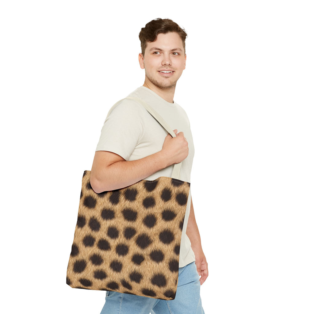 Cheetah Print Tote Bag - Real Spot Canvas Tote, Bold Animal Print Everyday Shoulder Bag, 3 Sizes