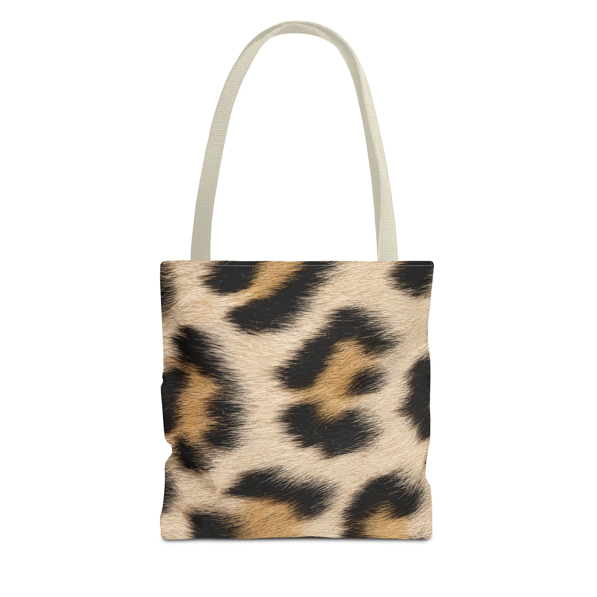 Cream Leopard Print Tote Bag - Pale Ivory Canvas Tote, Bold Spotted Animal Print Shoulder Bag, 3 Sizes