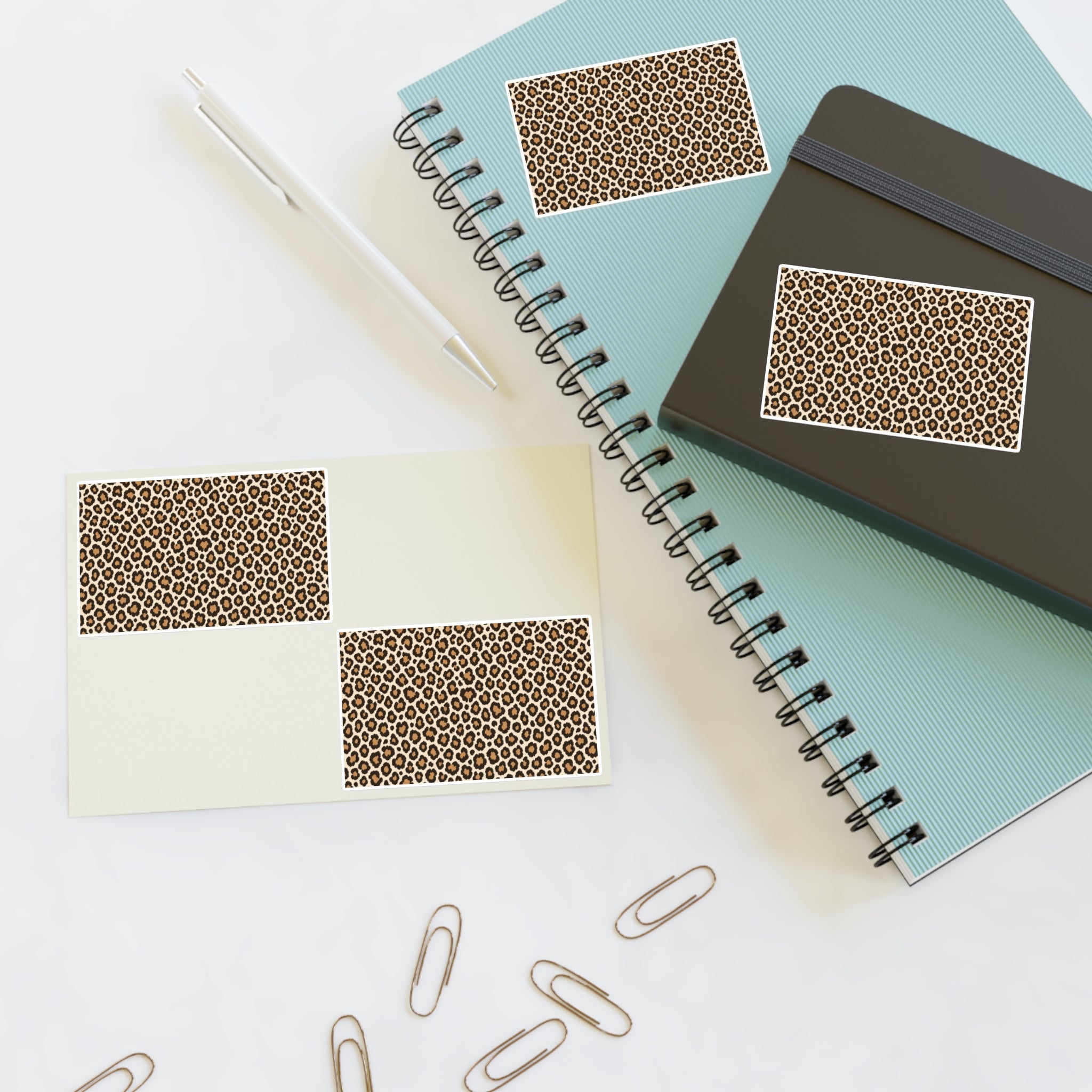 Leopard Print Sticker Sheet — Classic Cream