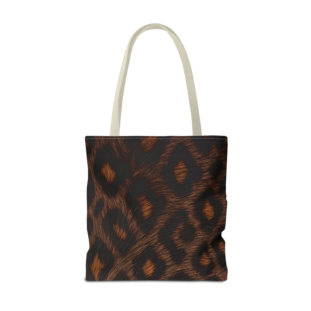 Dark Leopard Print Tote Bag - After Dark Espresso Canvas Tote, Moody Animal Print Shoulder Bag, 3 Sizes