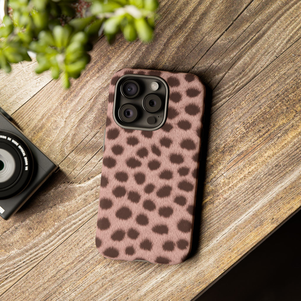 Pink Cheetah Print Phone Case - Blush Real Spot Tough Case for iPhone and Samsung, Soft Animal Print