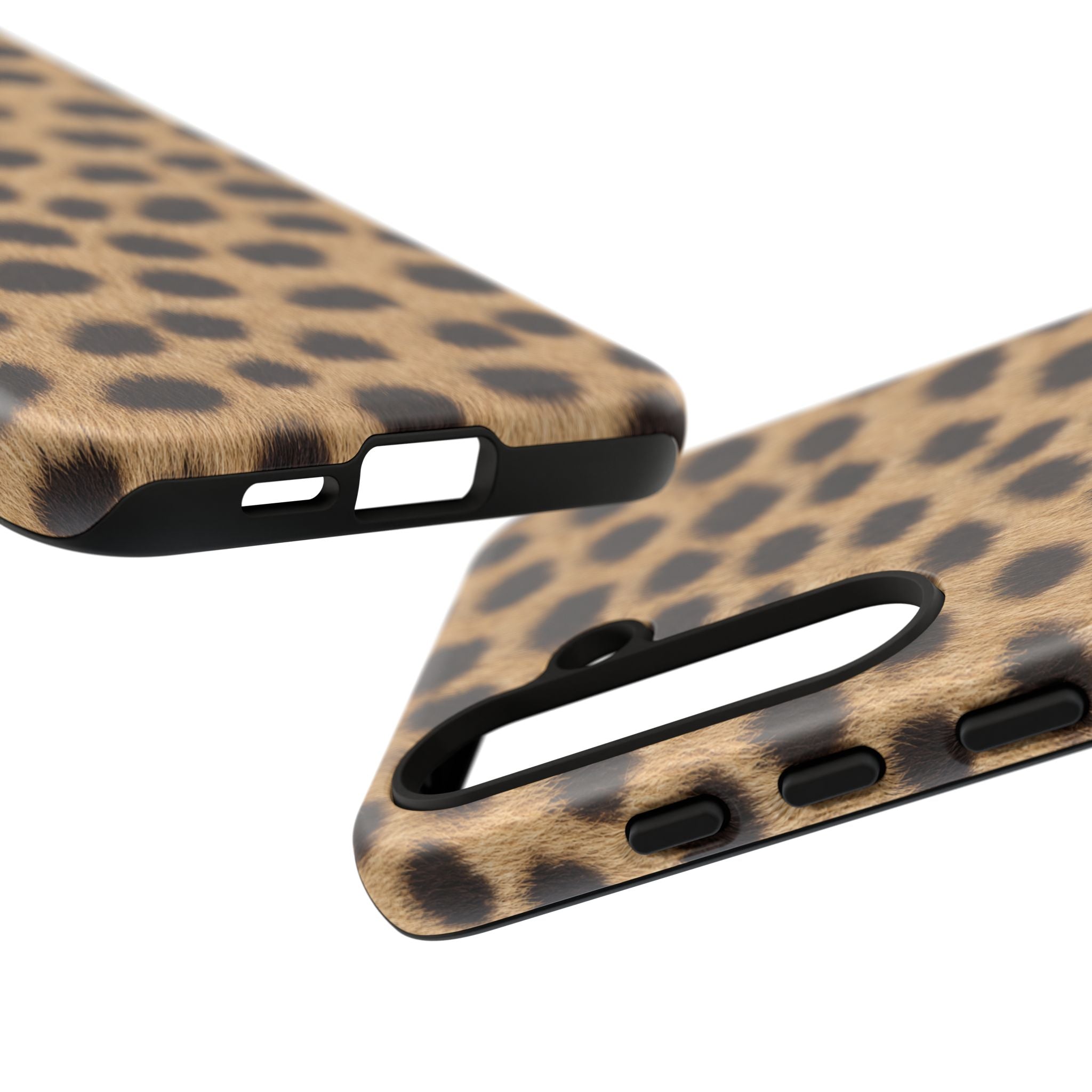 Cheetah Print Phone Case - Real Spot Tough Case for iPhone and Samsung, Bold Tan Animal Print