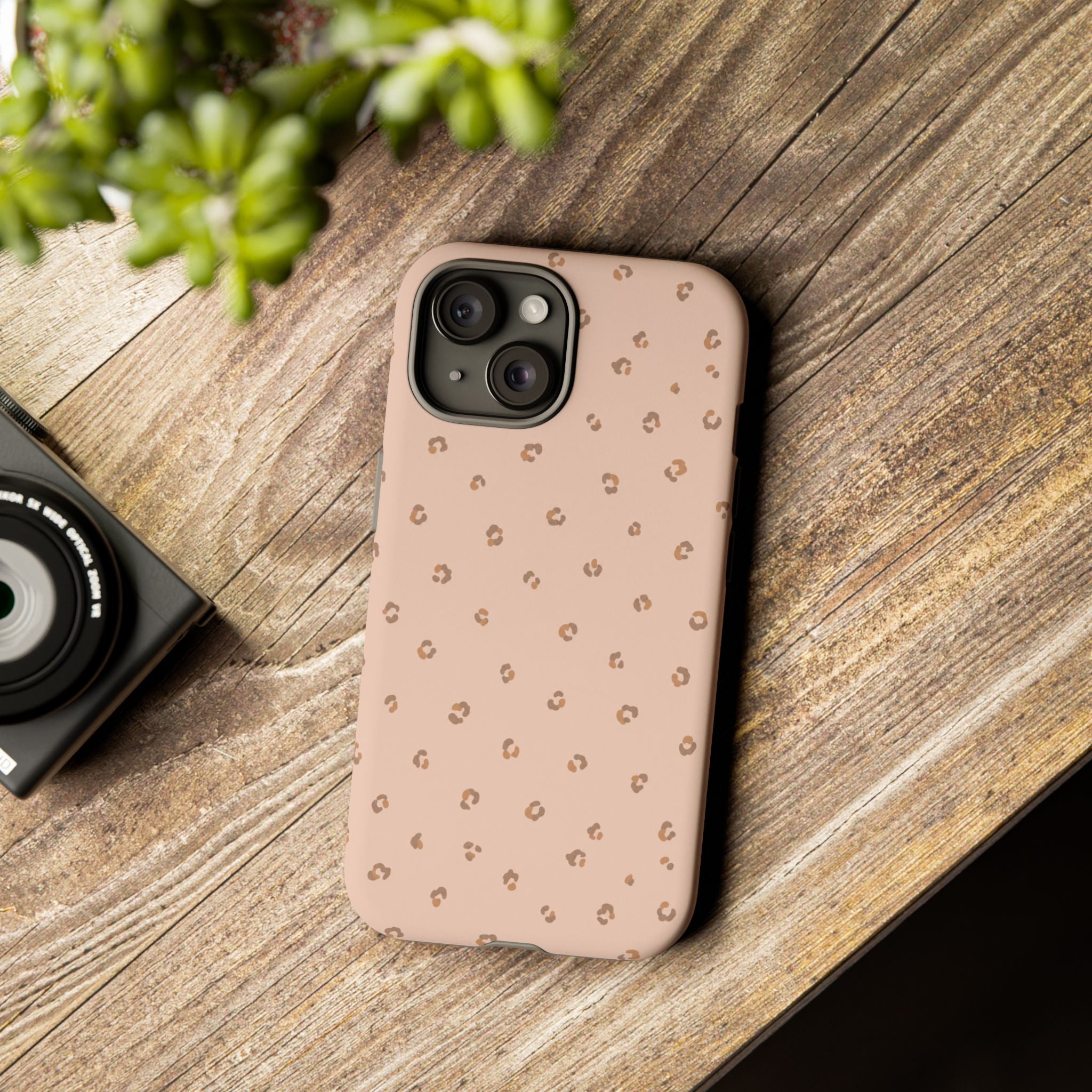 Pink Leopard Phone Case — Soft Blush