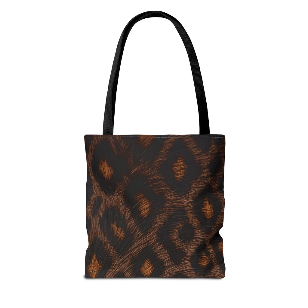 Dark Leopard Print Tote Bag - After Dark Espresso Canvas Tote, Moody Animal Print Shoulder Bag, 3 Sizes