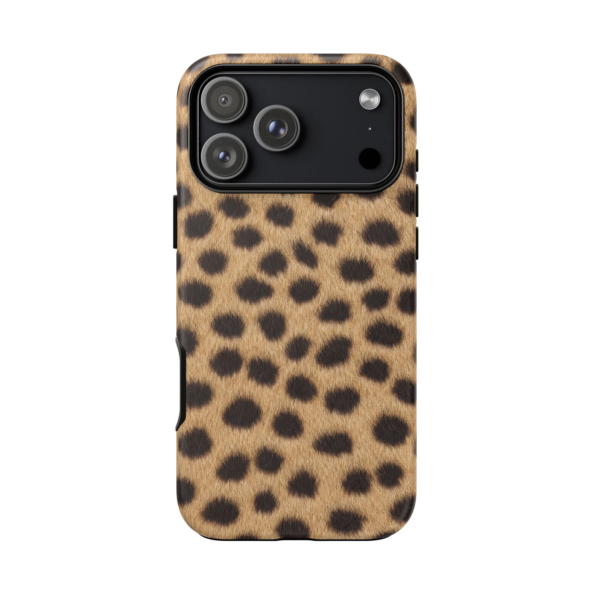 Cheetah Print Phone Case - Real Spot Tough Case for iPhone and Samsung, Bold Tan Animal Print