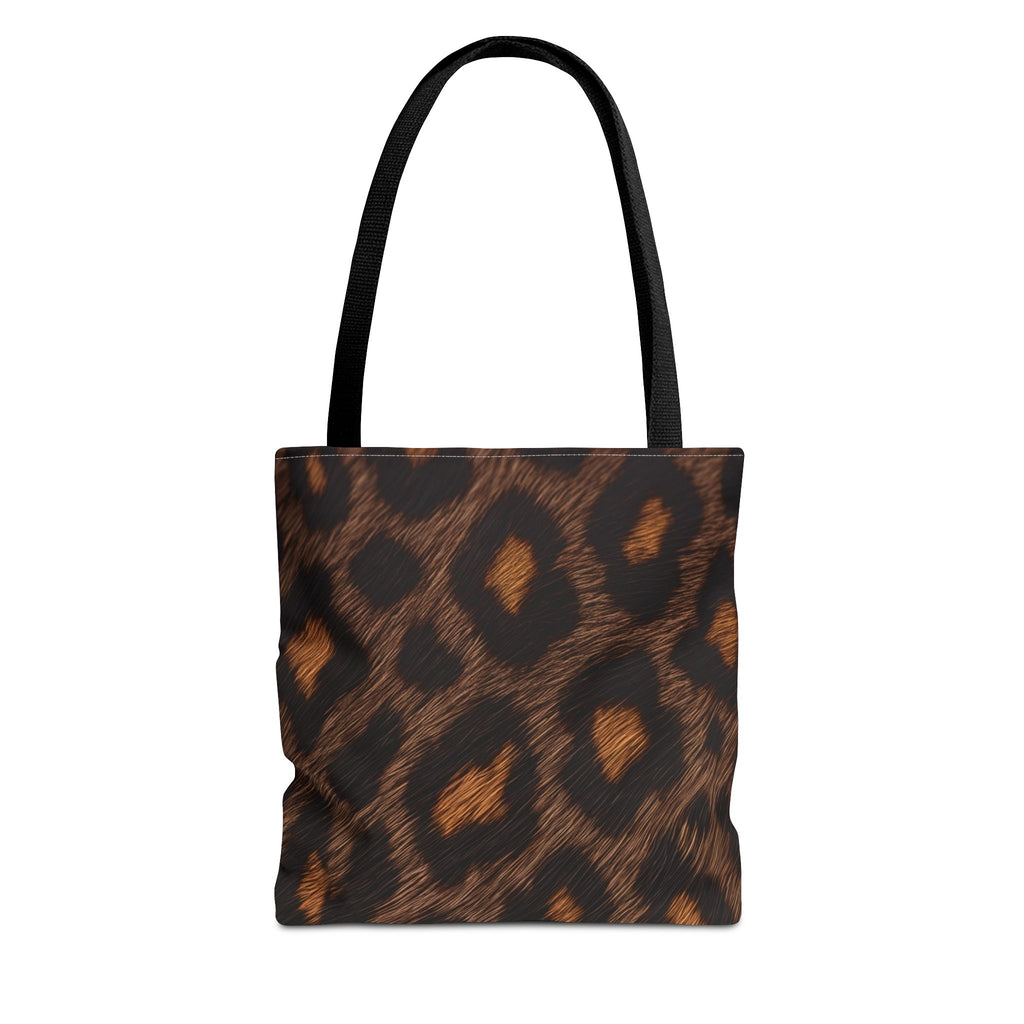 Dark Leopard Print Tote Bag - After Dark Espresso Canvas Tote, Moody Animal Print Shoulder Bag, 3 Sizes