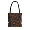 Dark Leopard Print Tote Bag - After Dark Espresso Canvas Tote, Moody Animal Print Shoulder Bag, 3 Sizes