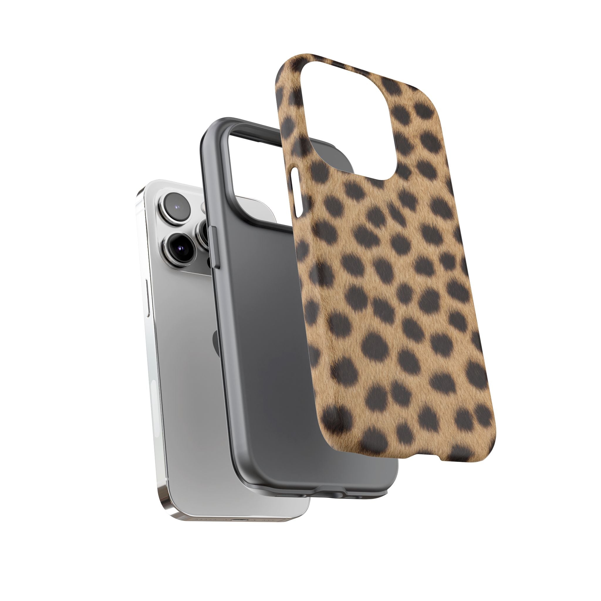 Cheetah Print Phone Case - Real Spot Tough Case for iPhone and Samsung, Bold Tan Animal Print