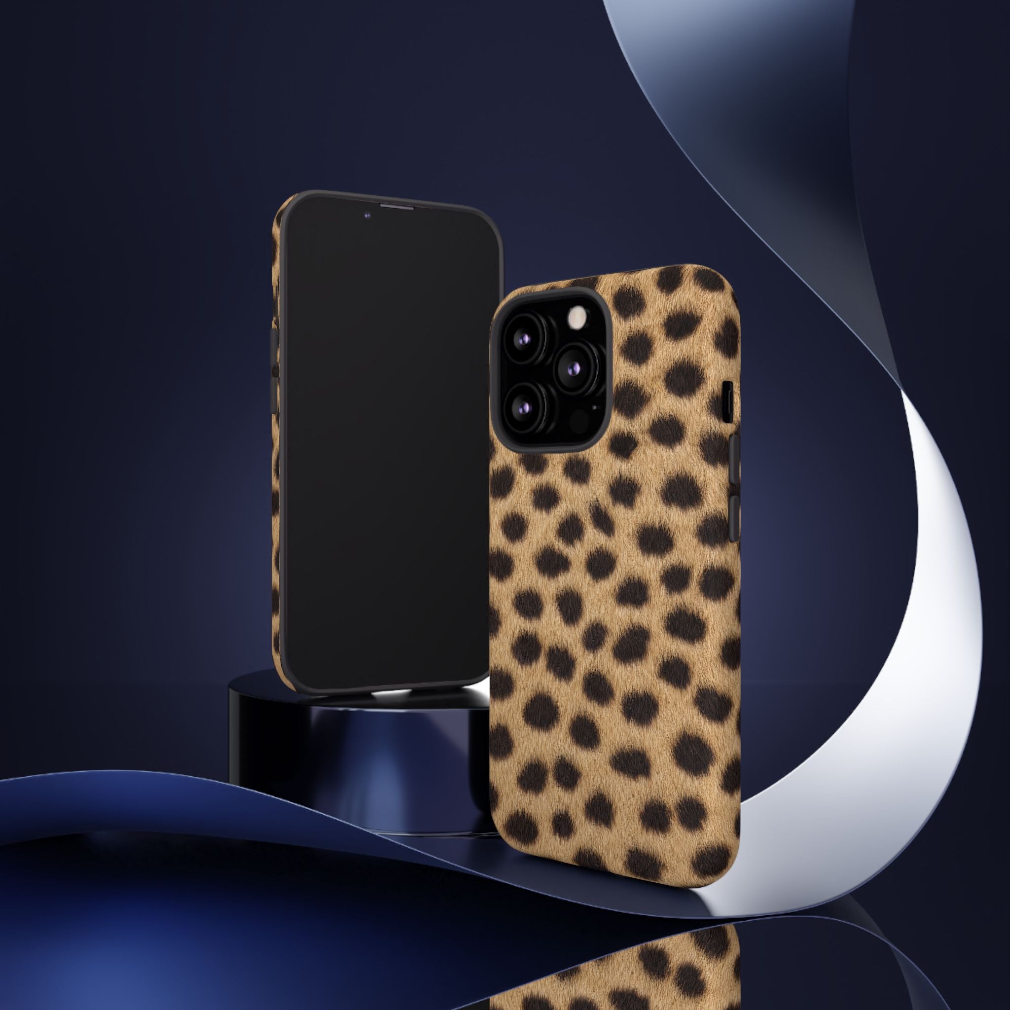 Cheetah Print Phone Case - Real Spot Tough Case for iPhone and Samsung, Bold Tan Animal Print