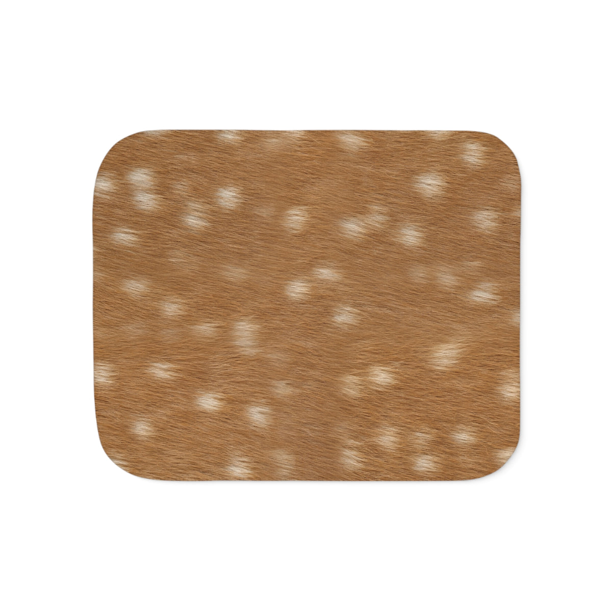 Deer print throw blanket — photographic fawn markings, plush sherpa reverse