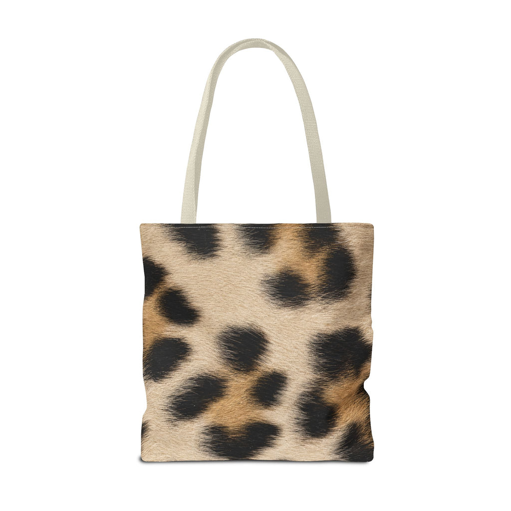 Cream Leopard Print Tote Bag - Pale Ivory Canvas Tote, Bold Spotted Animal Print Shoulder Bag, 3 Sizes