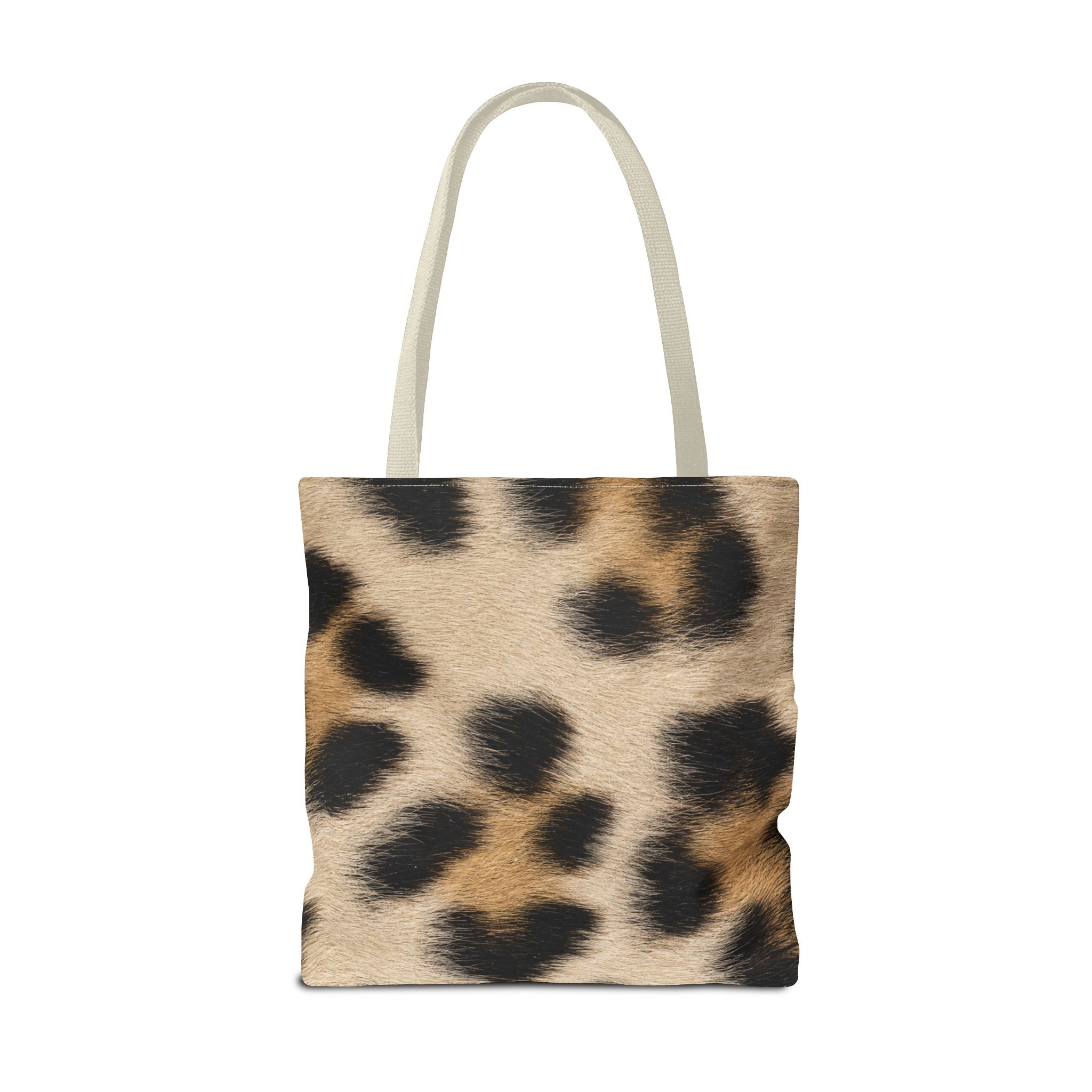 Cream Leopard Print Tote Bag - Pale Ivory Canvas Tote, Bold Spotted Animal Print Shoulder Bag, 3 Sizes