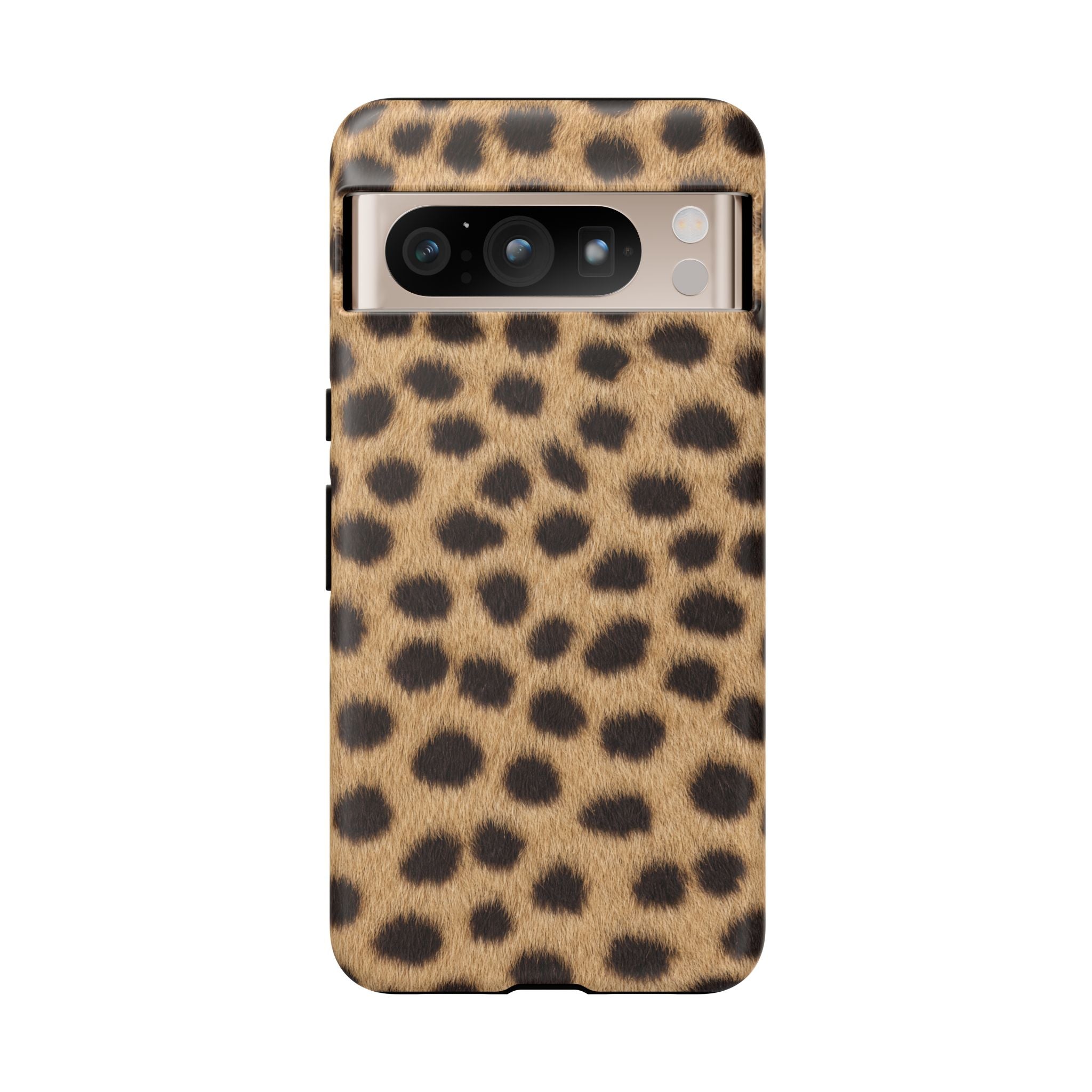 Cheetah Print Phone Case - Real Spot Tough Case for iPhone and Samsung, Bold Tan Animal Print