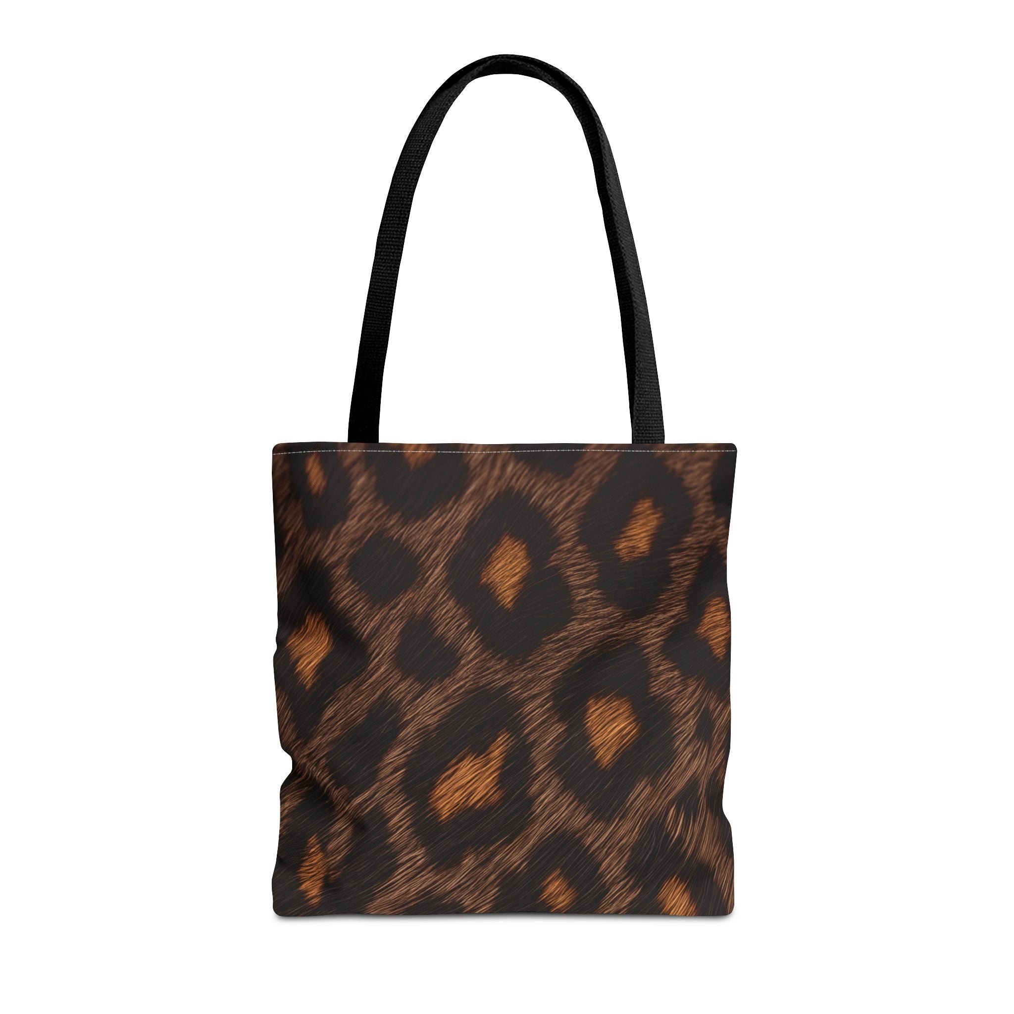 Dark Leopard Print Tote Bag - After Dark Espresso Canvas Tote, Moody Animal Print Shoulder Bag, 3 Sizes