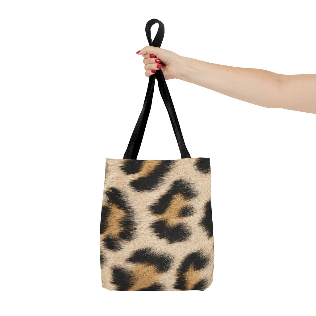 Cream Leopard Print Tote Bag - Pale Ivory Canvas Tote, Bold Spotted Animal Print Shoulder Bag, 3 Sizes
