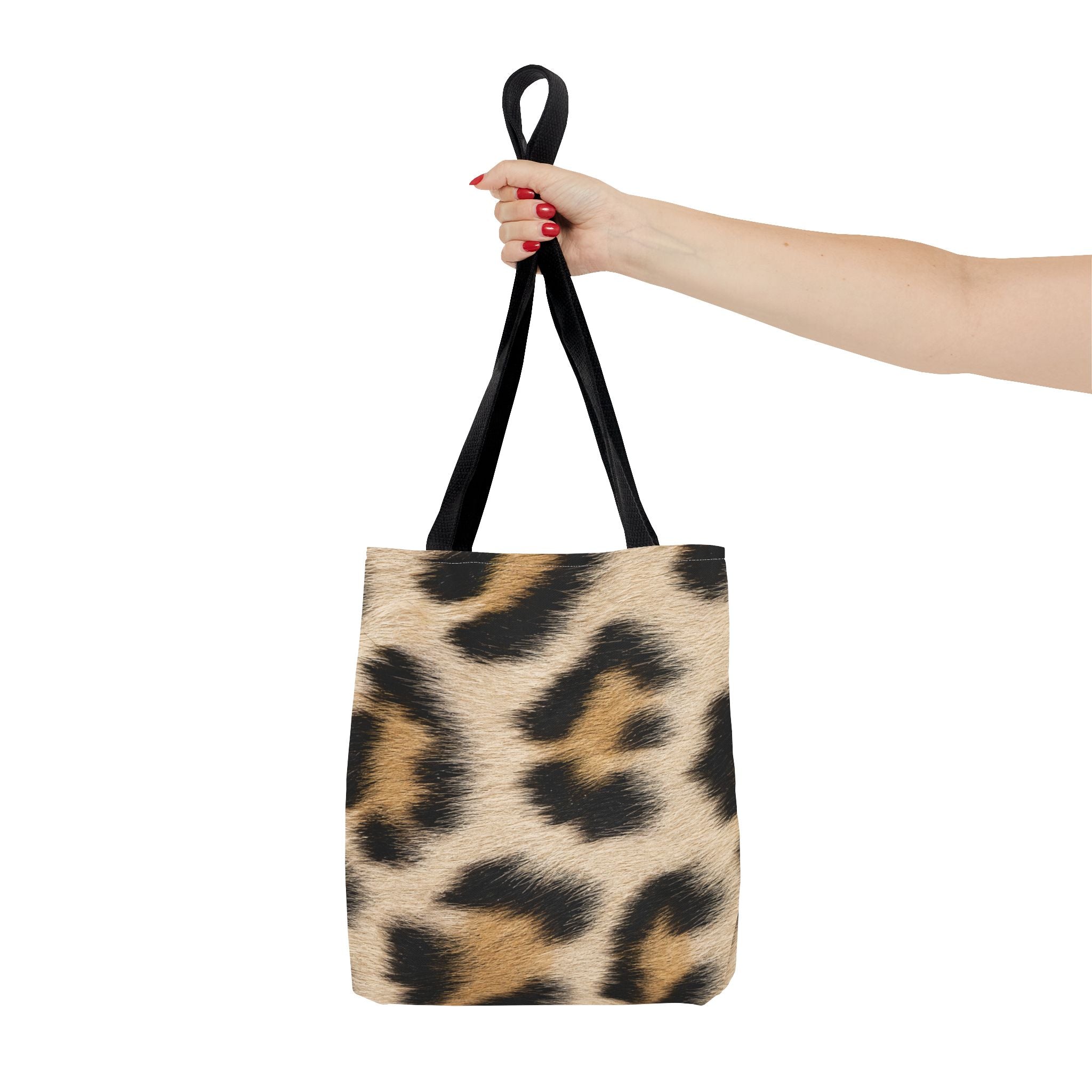 Cream Leopard Print Tote Bag - Pale Ivory Canvas Tote, Bold Spotted Animal Print Shoulder Bag, 3 Sizes