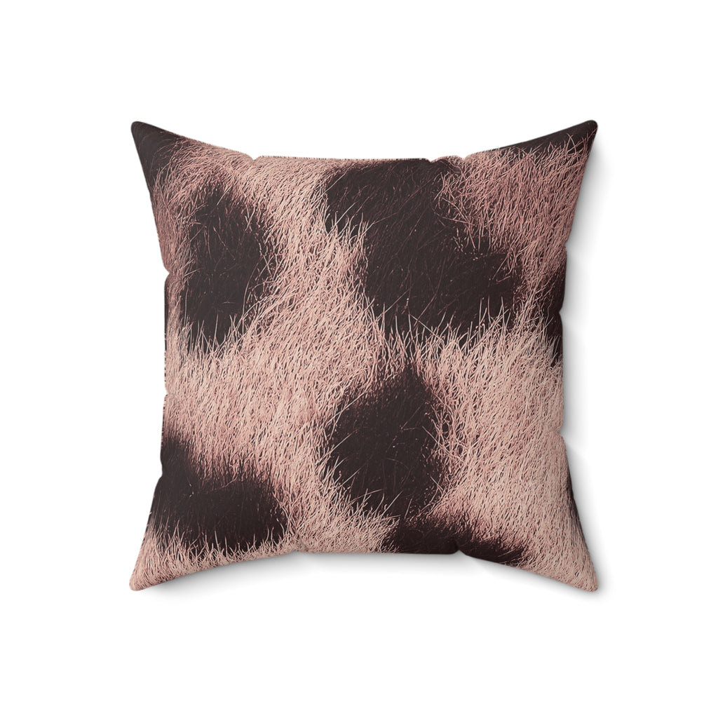 Soft pink leopard print cushion, photoreal animal print in blush tones