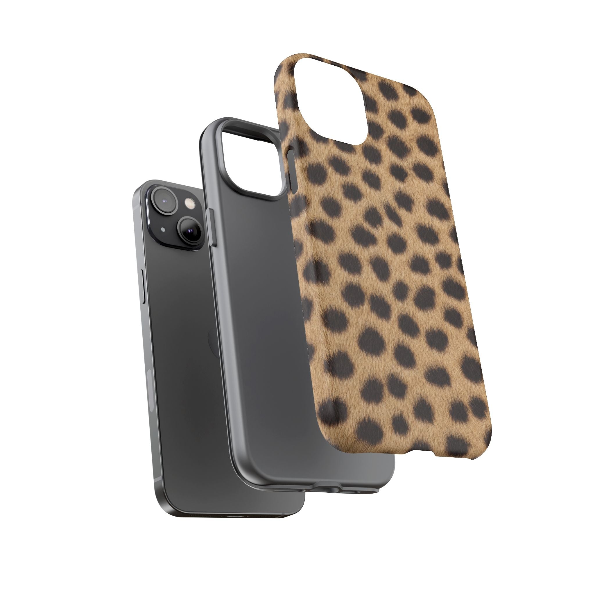 Cheetah Print Phone Case - Real Spot Tough Case for iPhone and Samsung, Bold Tan Animal Print
