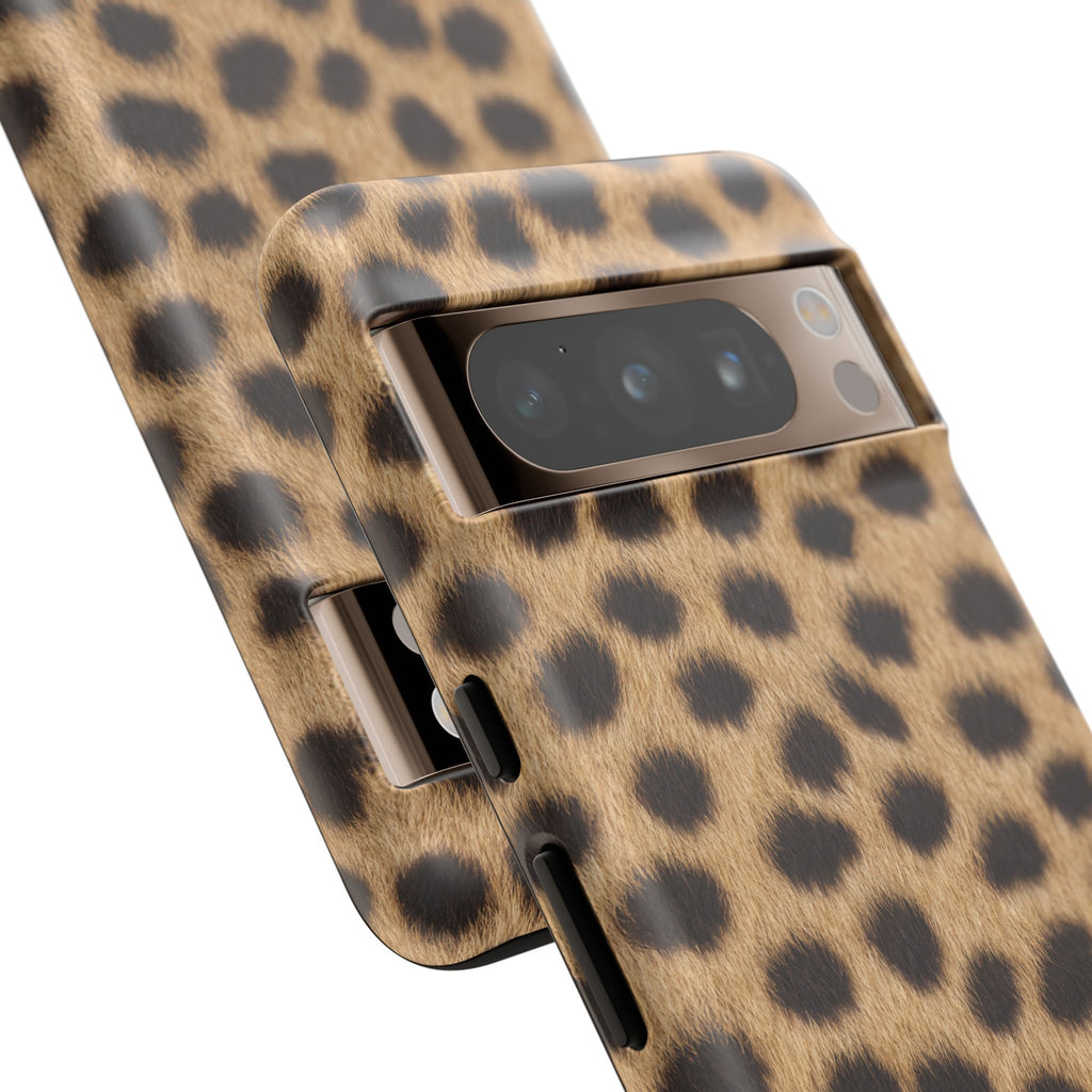 Cheetah Print Phone Case - Real Spot Tough Case for iPhone and Samsung, Bold Tan Animal Print