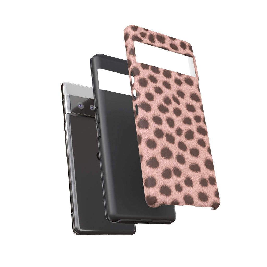 Pink Cheetah Print Phone Case - Blush Real Spot Tough Case for iPhone and Samsung, Soft Animal Print