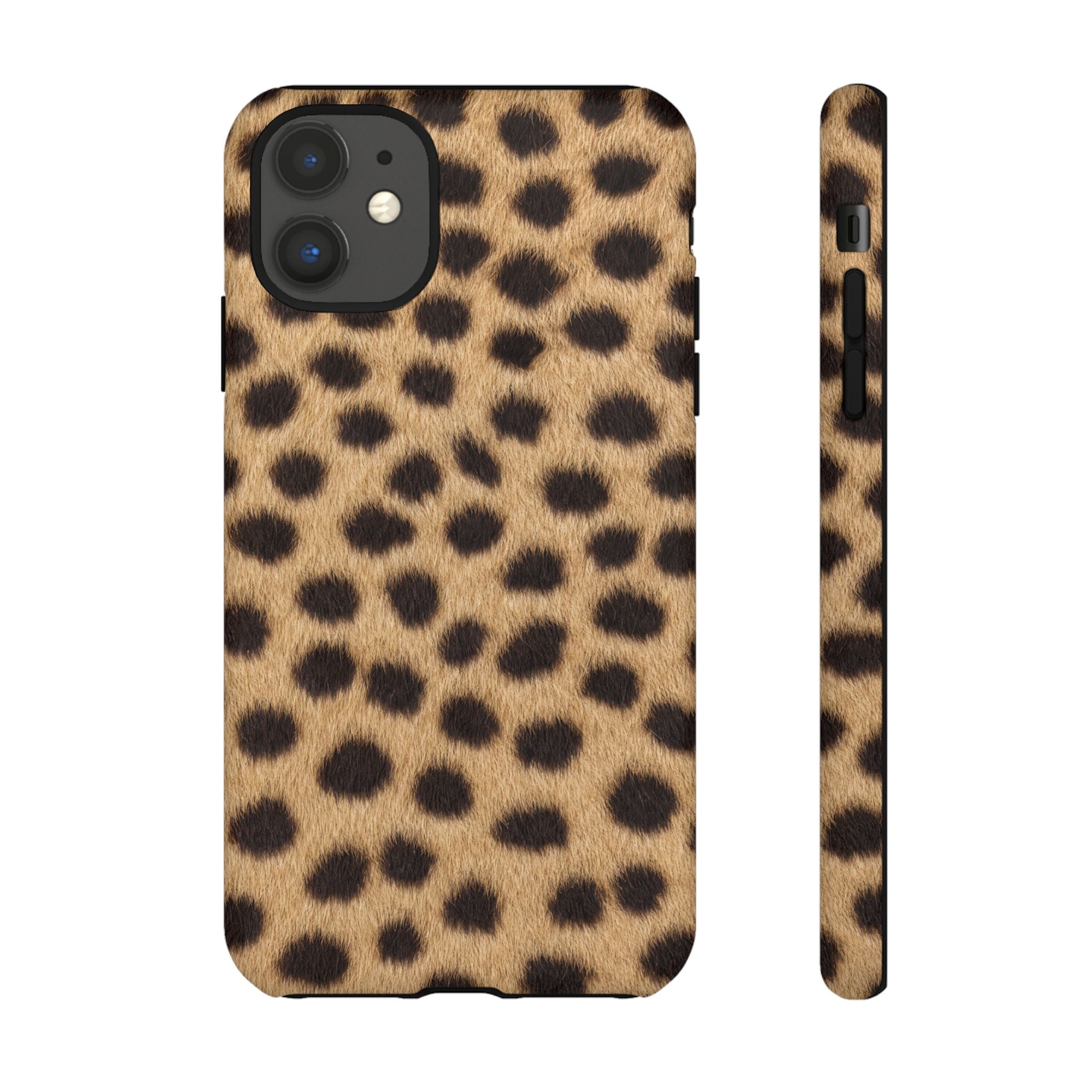 Cheetah Print Phone Case - Real Spot Tough Case for iPhone and Samsung, Bold Tan Animal Print