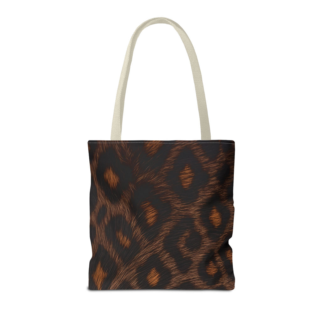 Dark Leopard Print Tote Bag - After Dark Espresso Canvas Tote, Moody Animal Print Shoulder Bag, 3 Sizes