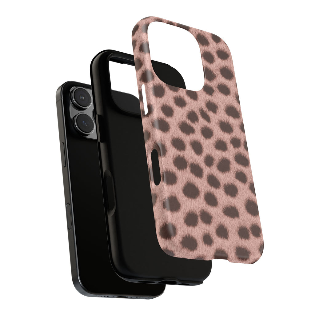 Pink Cheetah Print Phone Case - Blush Real Spot Tough Case for iPhone and Samsung, Soft Animal Print