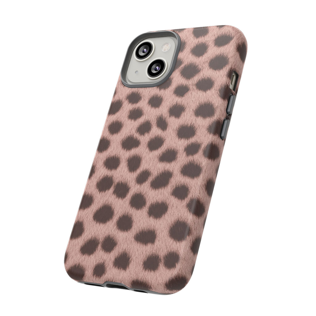 Pink Cheetah Print Phone Case - Blush Real Spot Tough Case for iPhone and Samsung, Soft Animal Print
