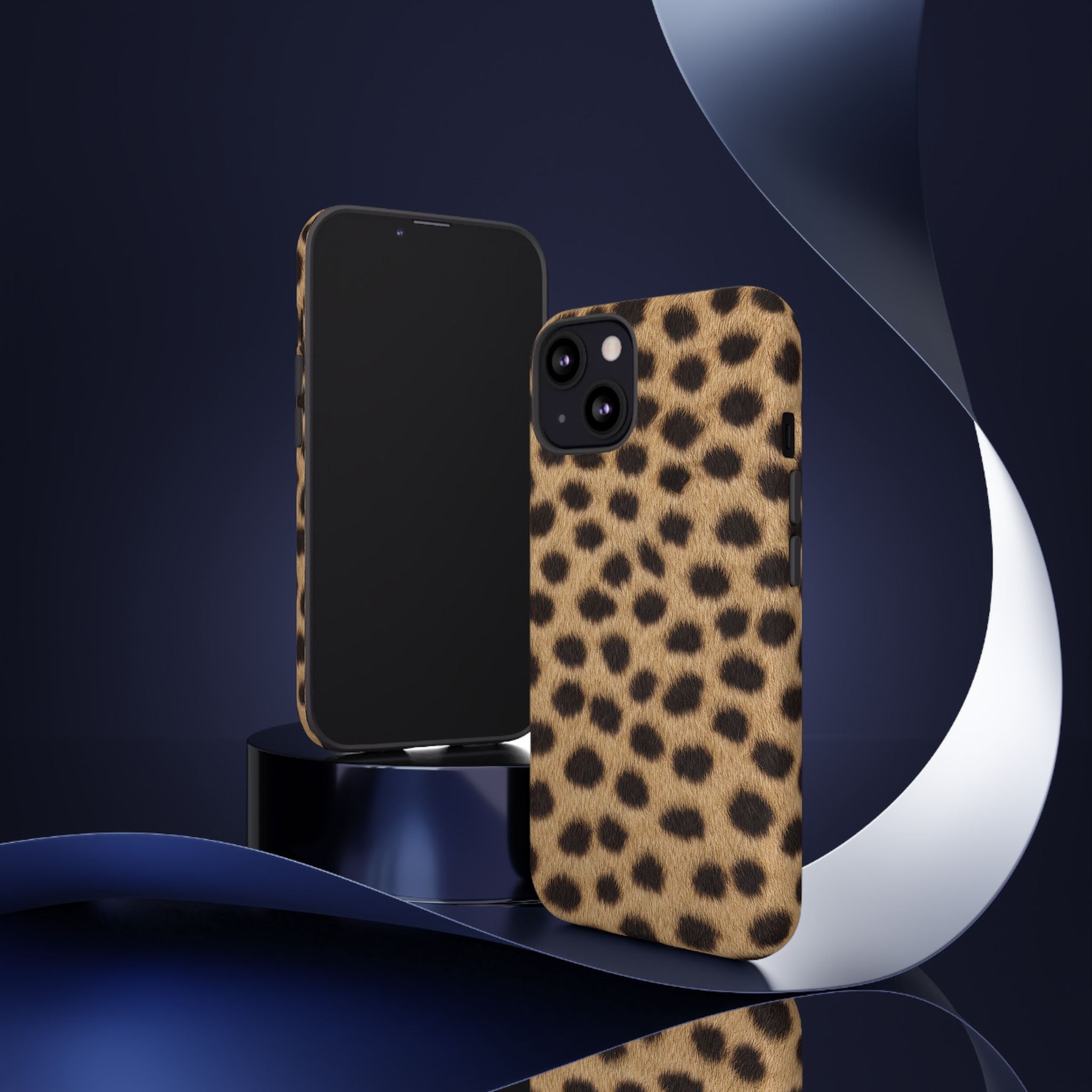 Cheetah Print Phone Case - Real Spot Tough Case for iPhone and Samsung, Bold Tan Animal Print