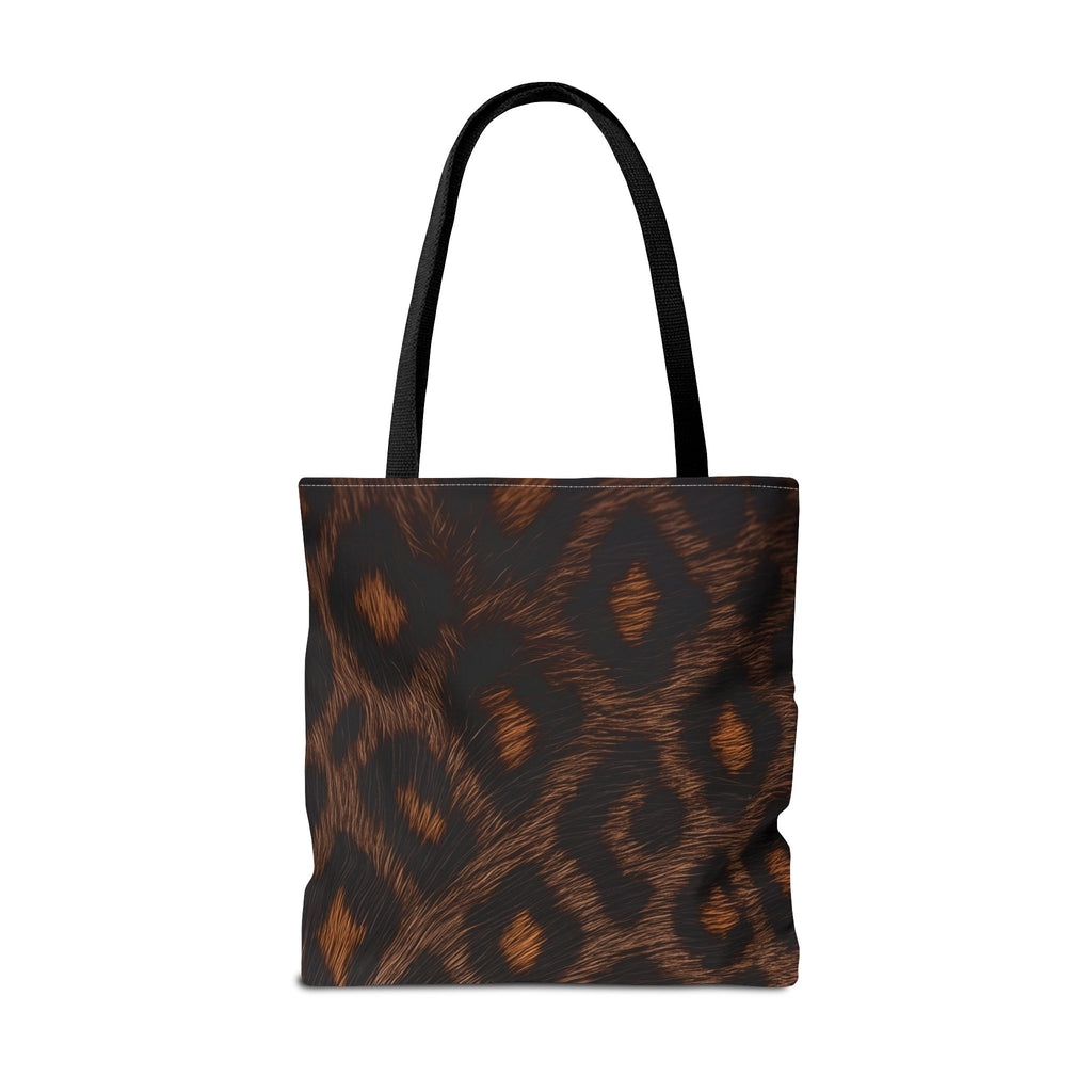 Dark Leopard Print Tote Bag - After Dark Espresso Canvas Tote, Moody Animal Print Shoulder Bag, 3 Sizes