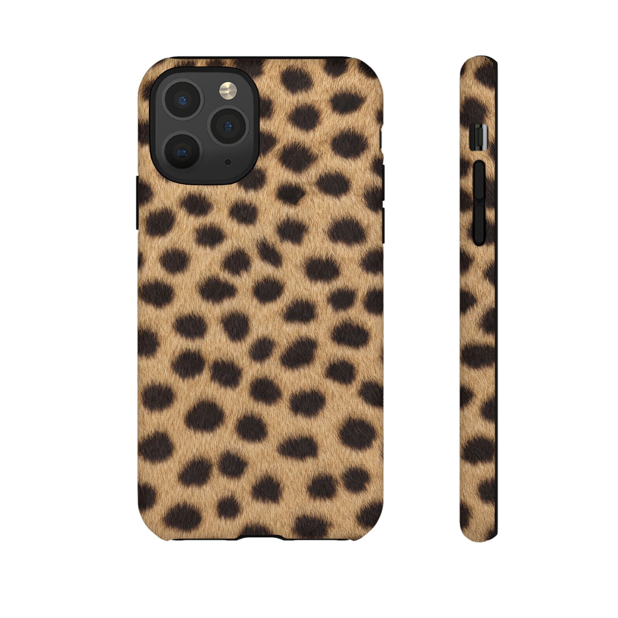 Cheetah Print Phone Case - Real Spot Tough Case for iPhone and Samsung, Bold Tan Animal Print