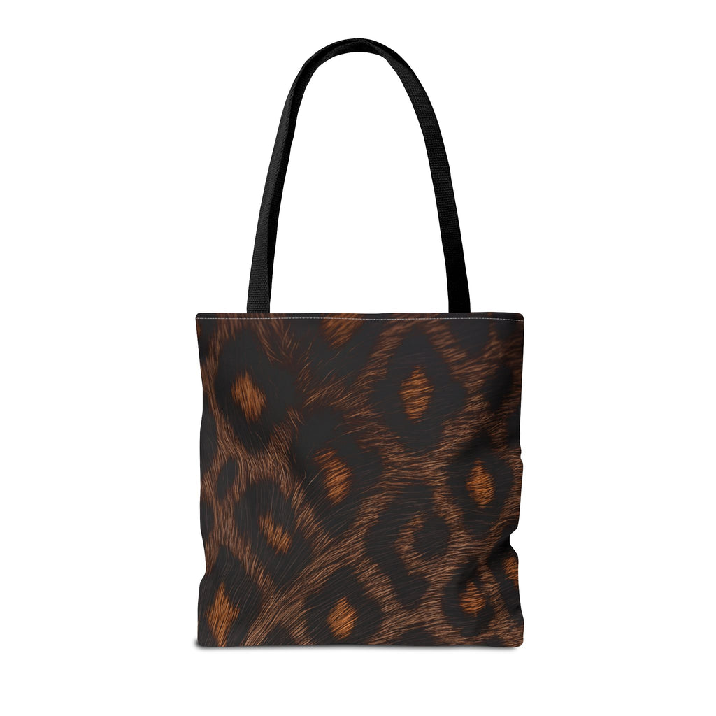 Dark Leopard Print Tote Bag - After Dark Espresso Canvas Tote, Moody Animal Print Shoulder Bag, 3 Sizes