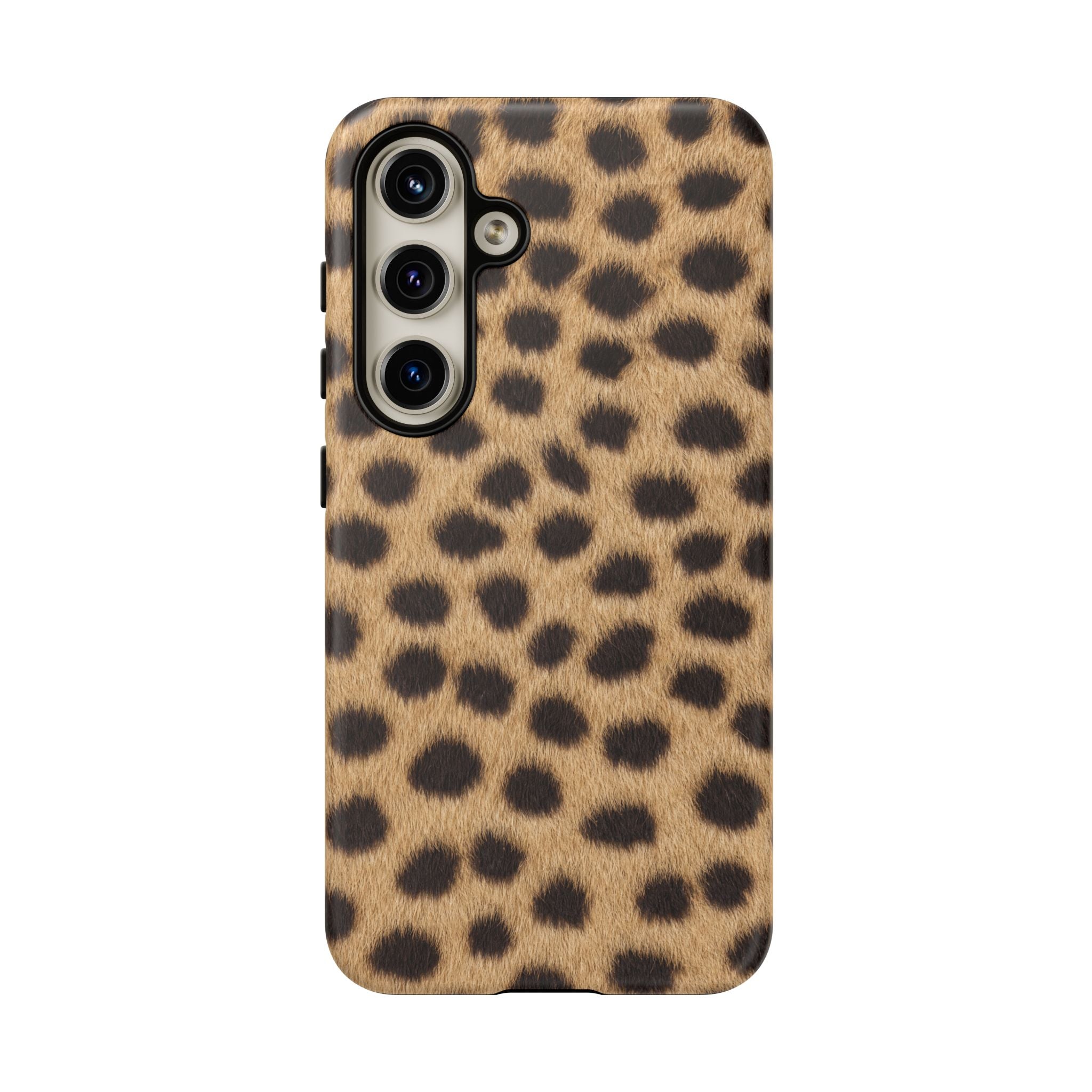 Cheetah Print Phone Case - Real Spot Tough Case for iPhone and Samsung, Bold Tan Animal Print