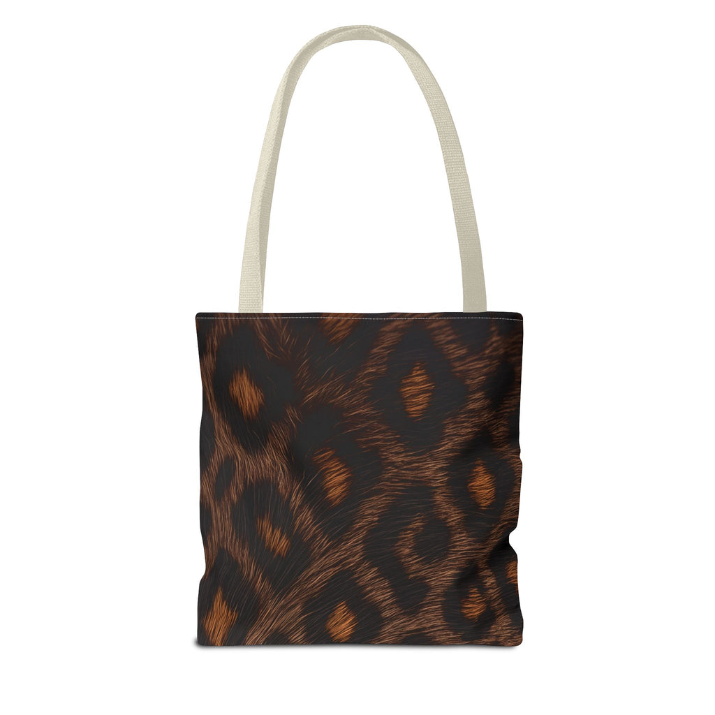 Dark Leopard Print Tote Bag - After Dark Espresso Canvas Tote, Moody Animal Print Shoulder Bag, 3 Sizes